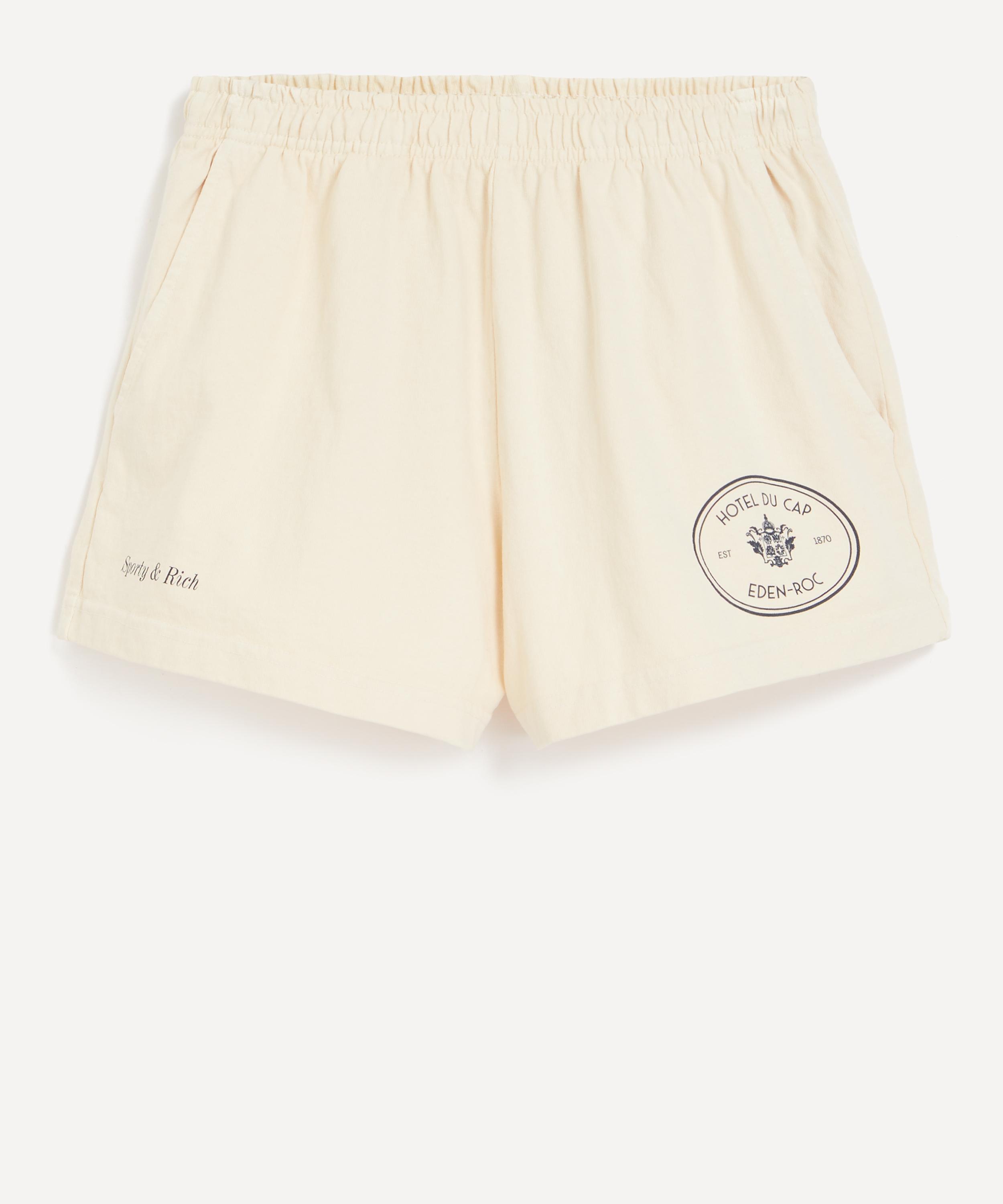 Sporty & Rich Women's Eden Crest Disco Shorts Cream / Navy XS