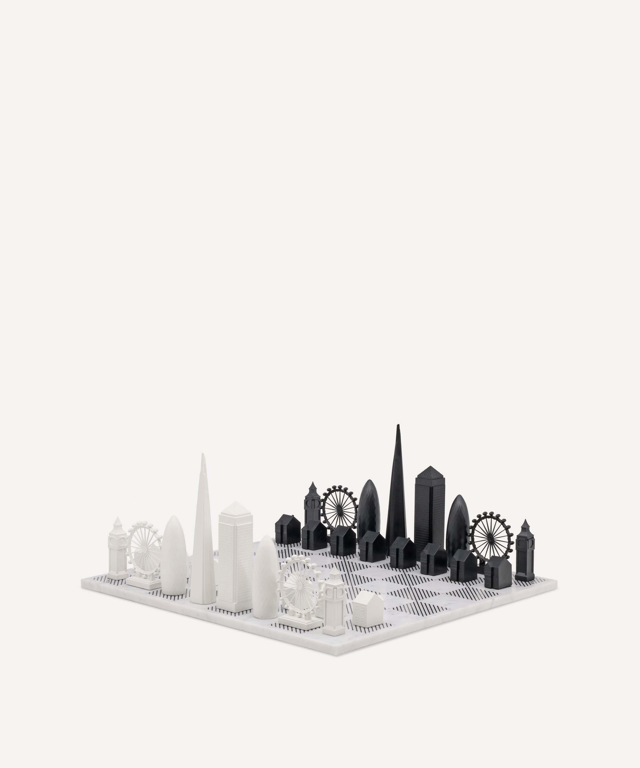 SKYLINE CHESS SKYLINE CHESS THE LONDON EDITON CARRARA MARBLE CHESS BOARD 