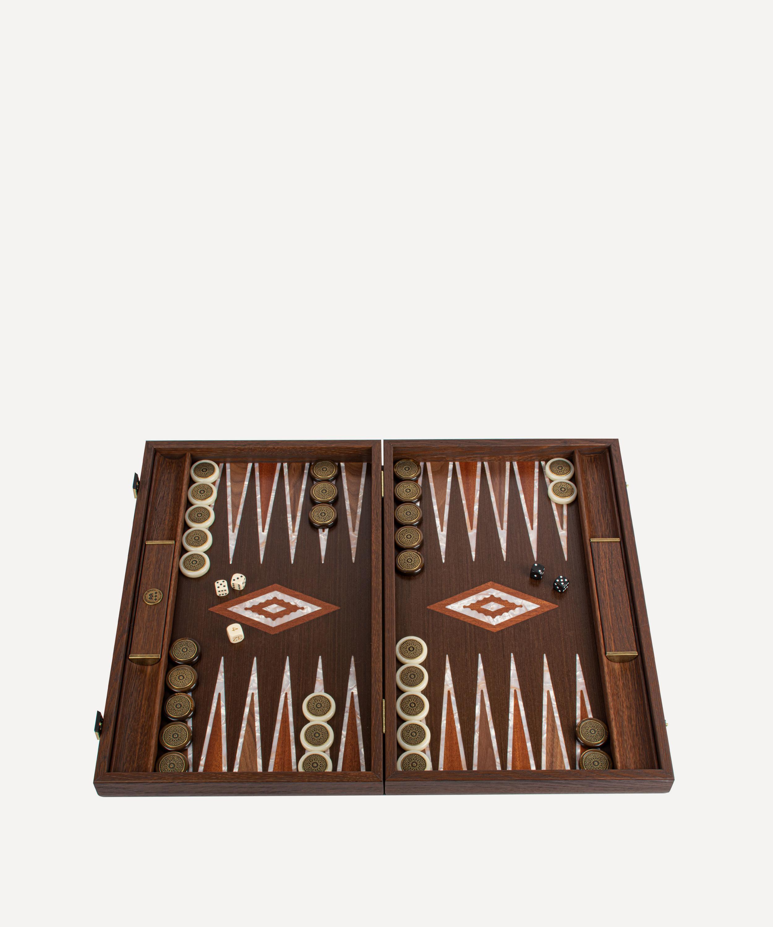 MANOPOULOS MANOPOULOS HANDCRAFTED NATURAL BURL BACKGAMMON SET 