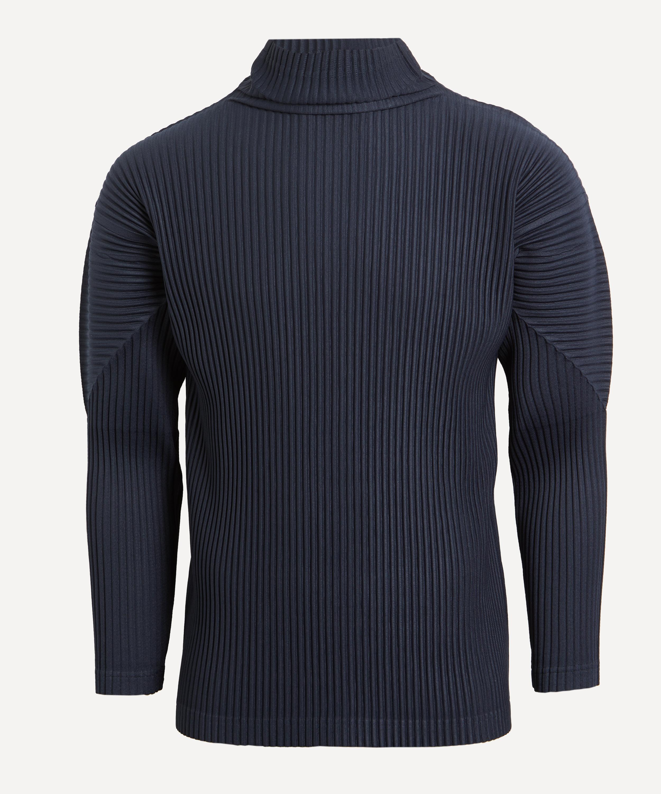 HOMME PLISSe ISSEY MIYAKE Mens BASICS Pleated Turtleneck Top Navy 4