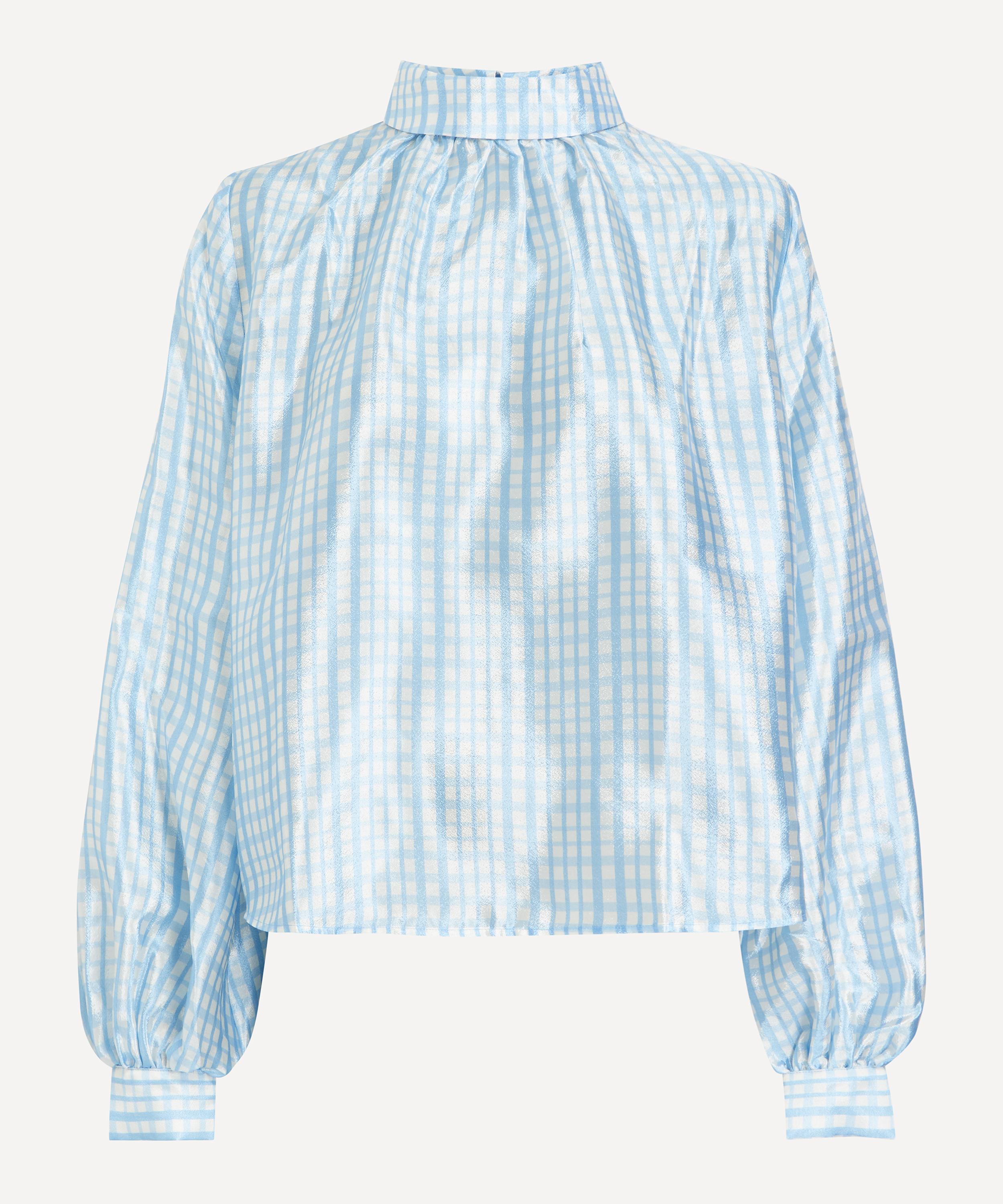 Stine Goya Women's Ashley Blue Check Blouse Small