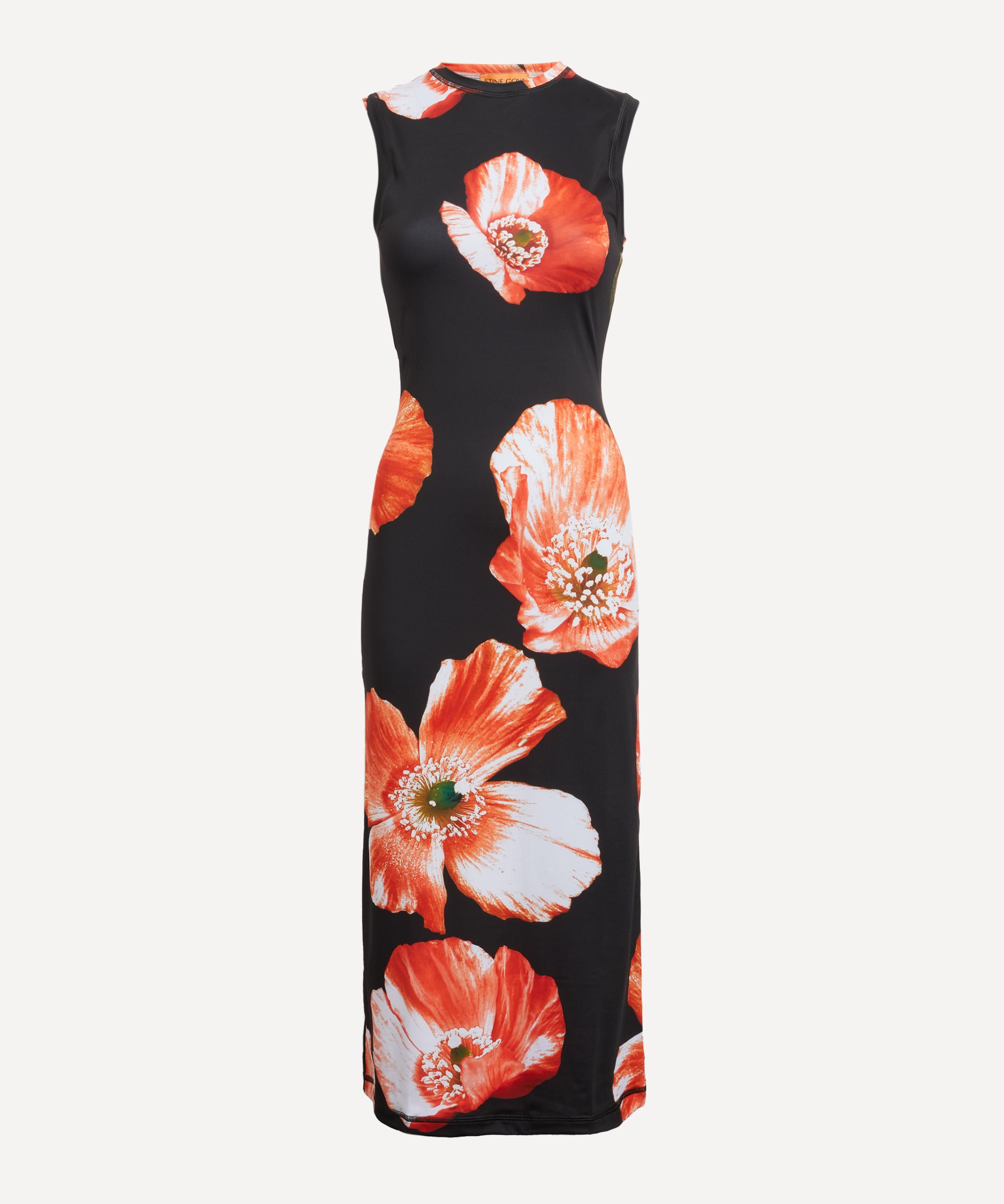 Stine Goya Women's Danya Opium Poppies Sleeveless Midi-Dress XL-XXL