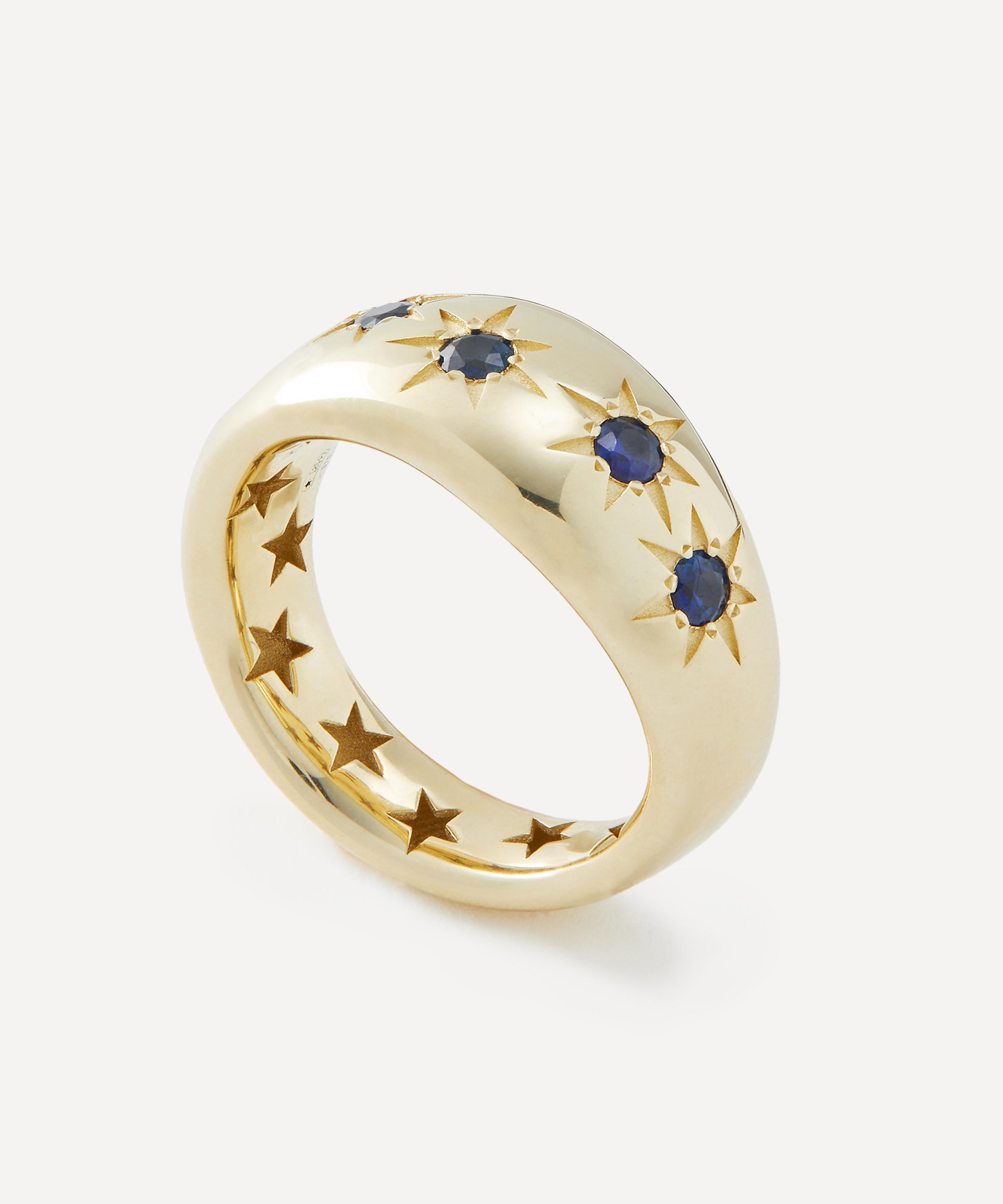 Liberty 9ct Gold Ianthe Star Luxury Sapphire Band Ring 55