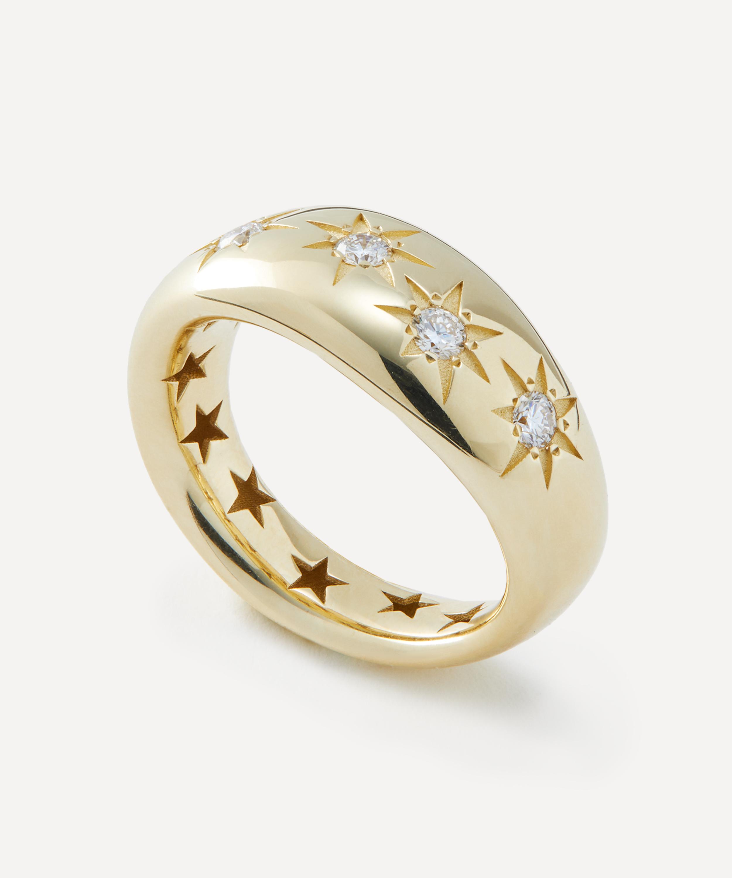 Liberty 9ct Gold Ianthe Star Luxury Diamond Band Ring