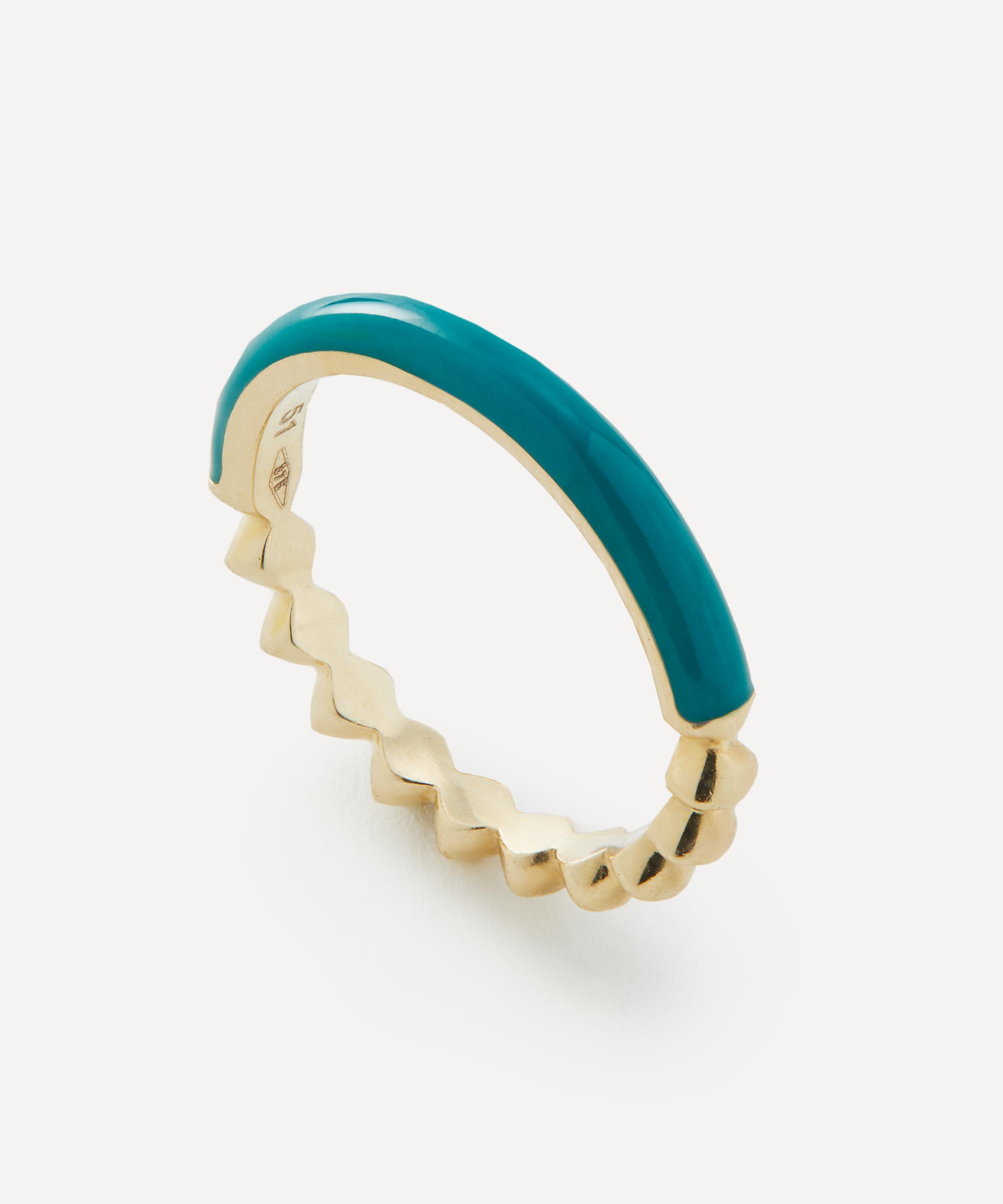 Liberty 9ct Gold Eclipse Petrol Enamel Band Ring