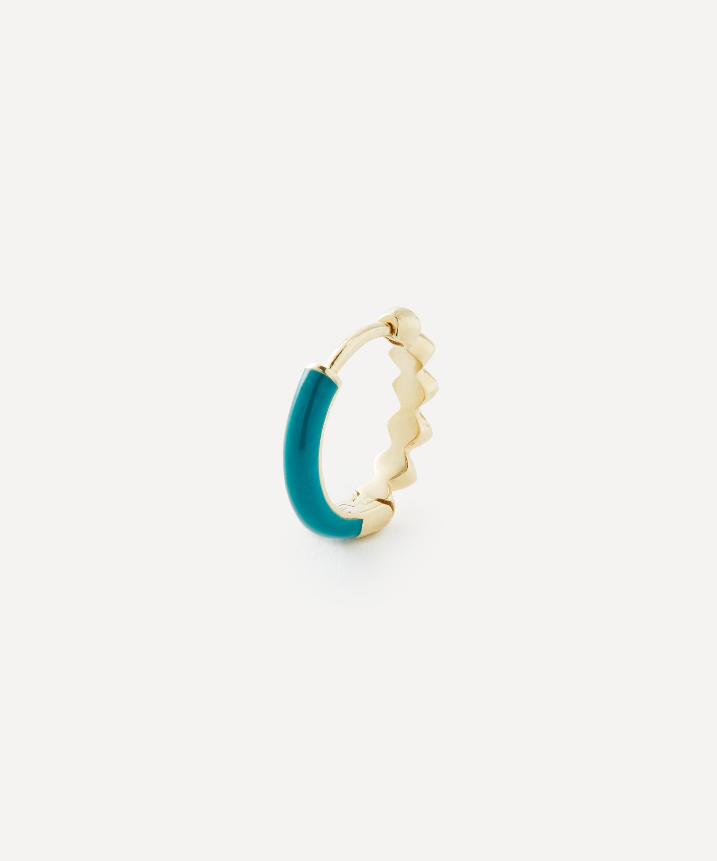 Liberty 9ct Gold Eclipse Petrol Enamel Huggie Hoop Earring