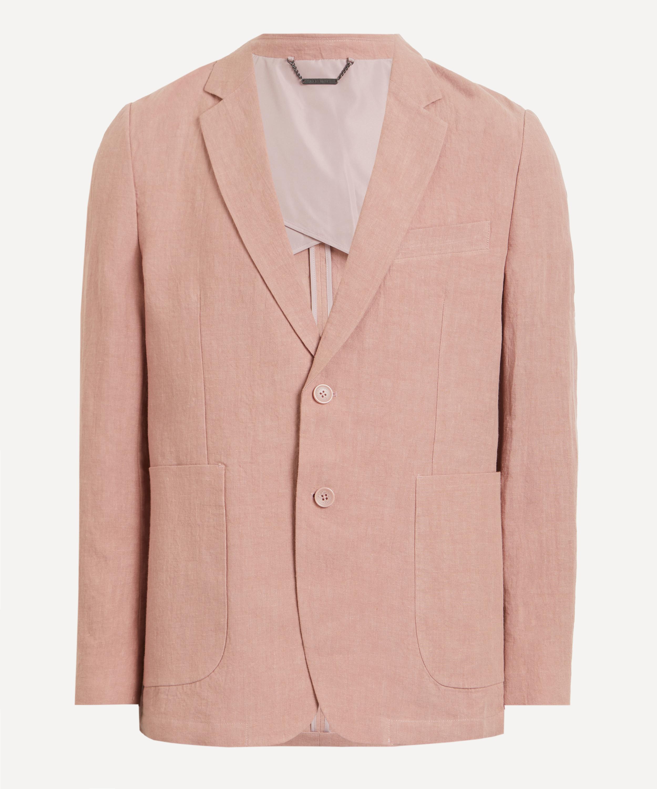 Percival Mens Tailored Linen Blazer in Salmon Pink 42/52