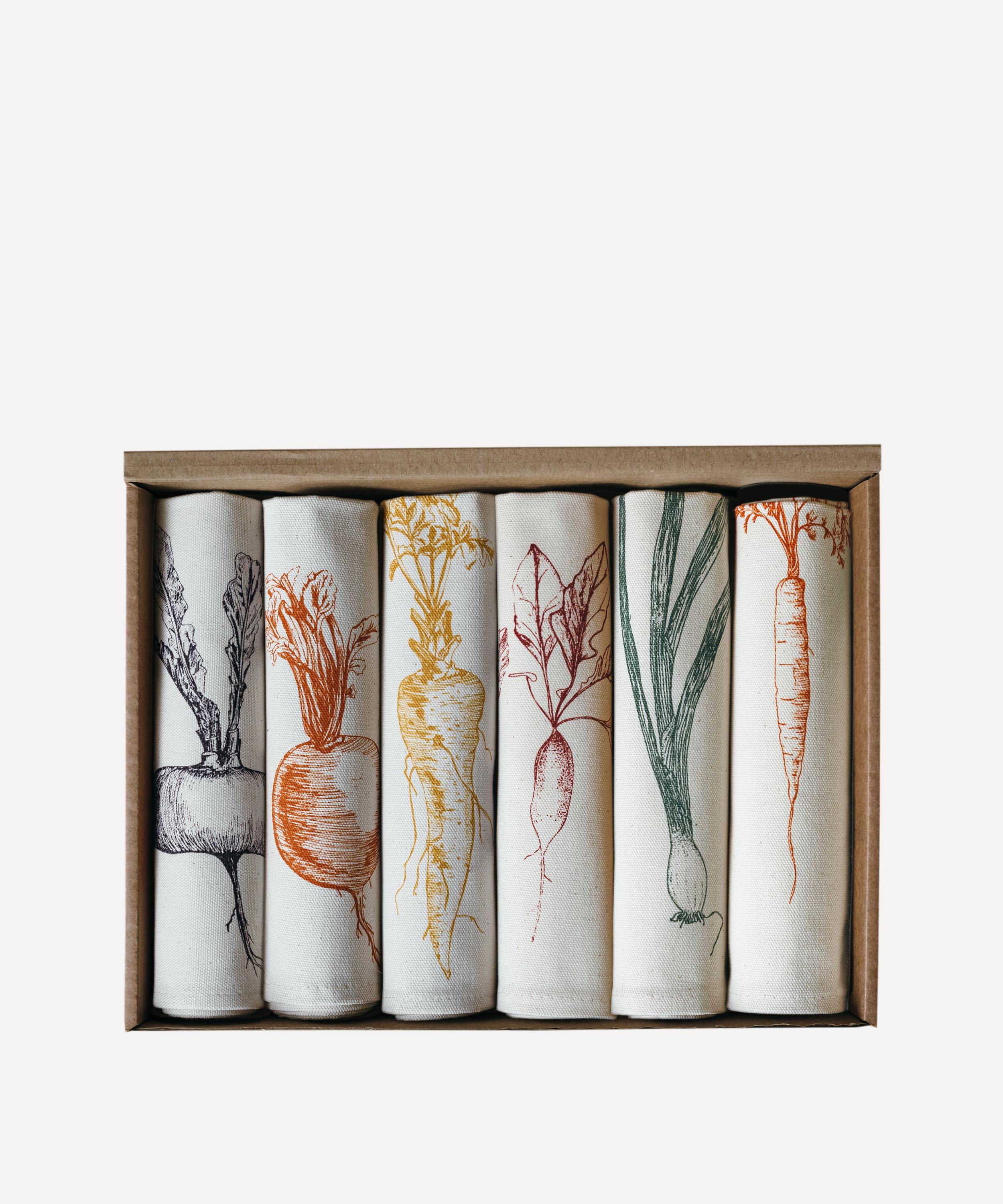 LOTTIE DAY LOTTIE DAY MIXED VEGETABLE NAPKIN GIFT SET OF SIX MULTI 