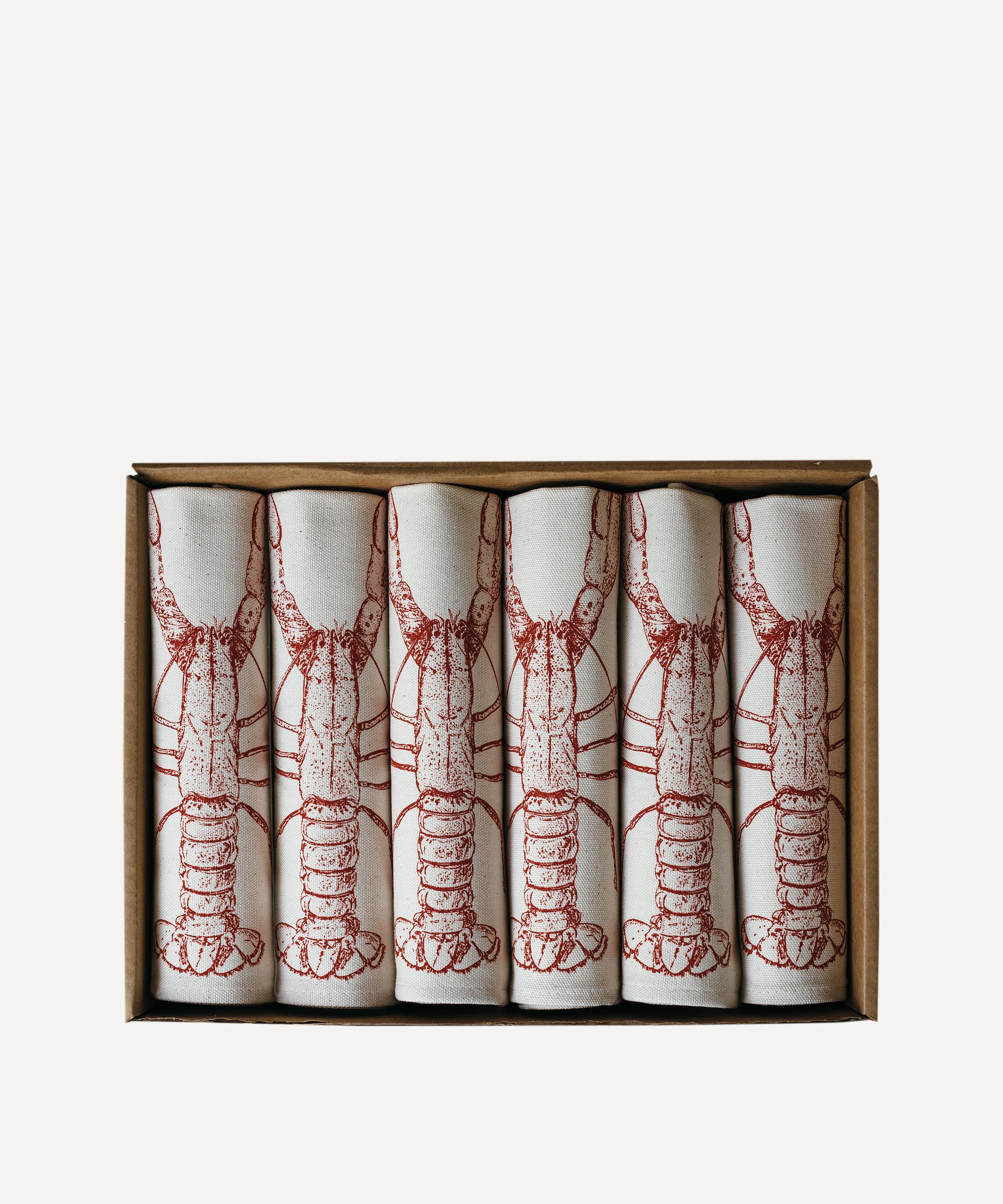 LOTTIE DAY LOTTIE DAY RED LOBSTER GIFT SET OF SIX MULTI 