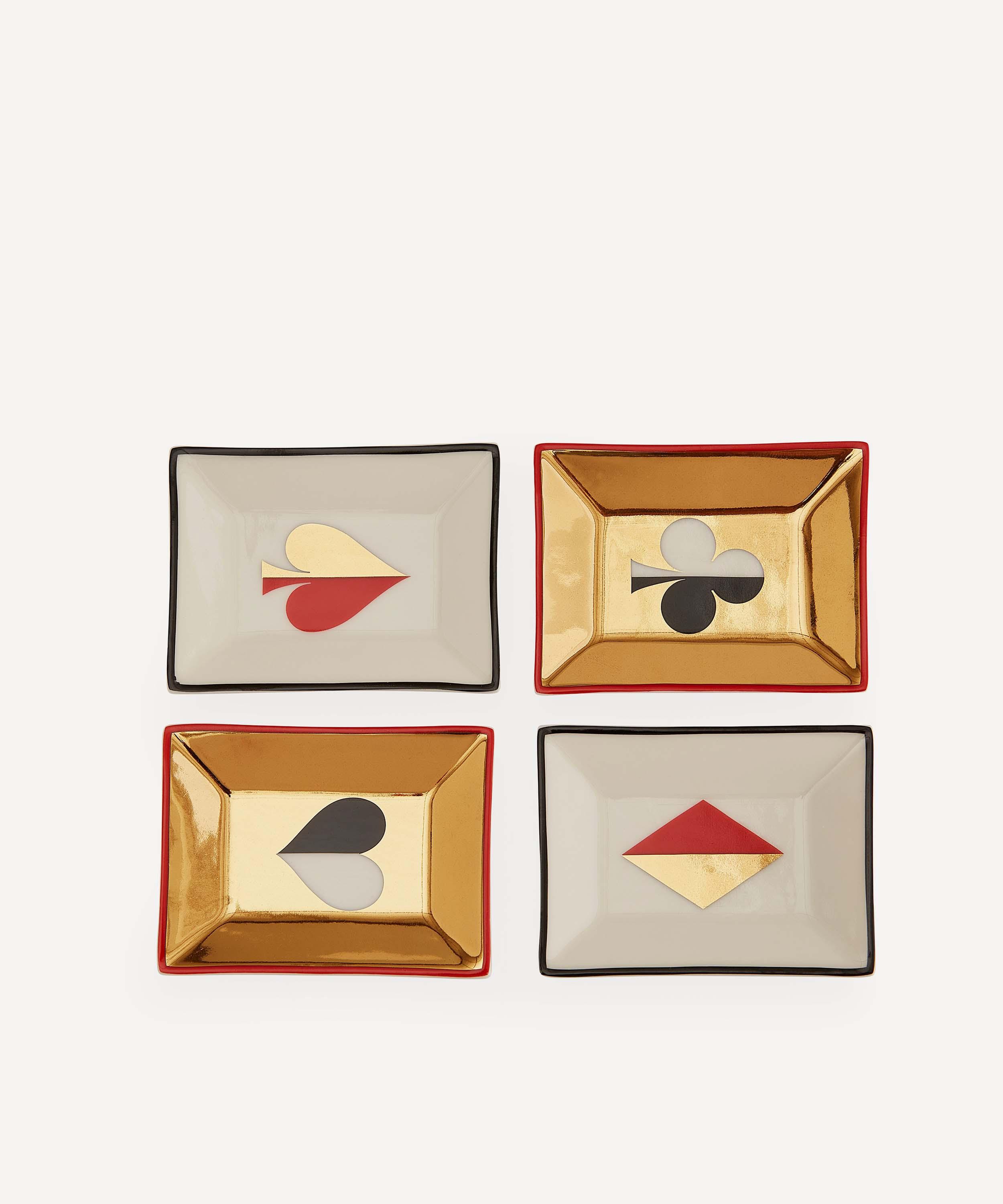 Jonathan Adler Dealer's Choice Petite Trays Set Of Four In Multi
