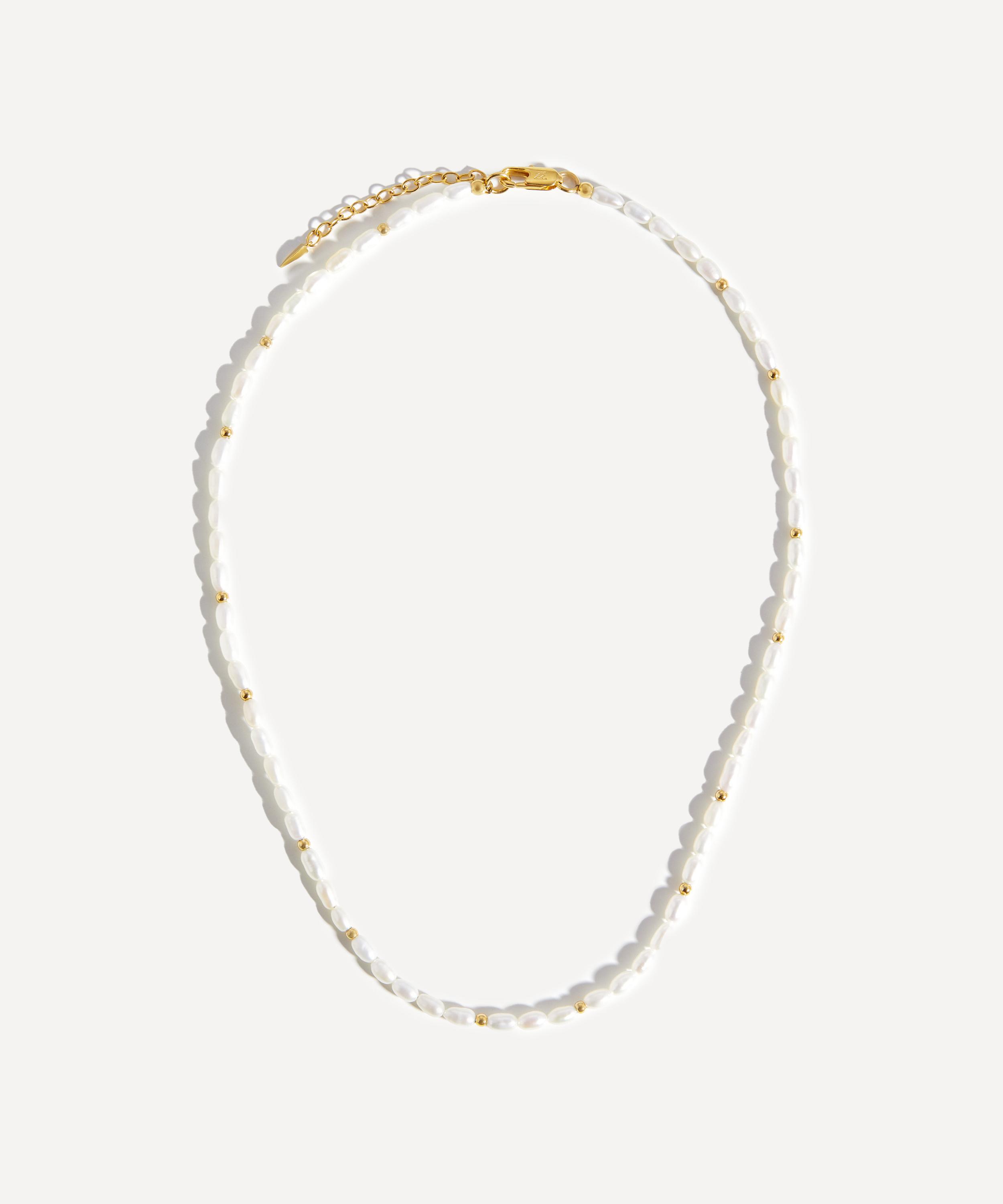 Missoma 18ct Gold-plated Short Seed Pearl Beaded Necklace