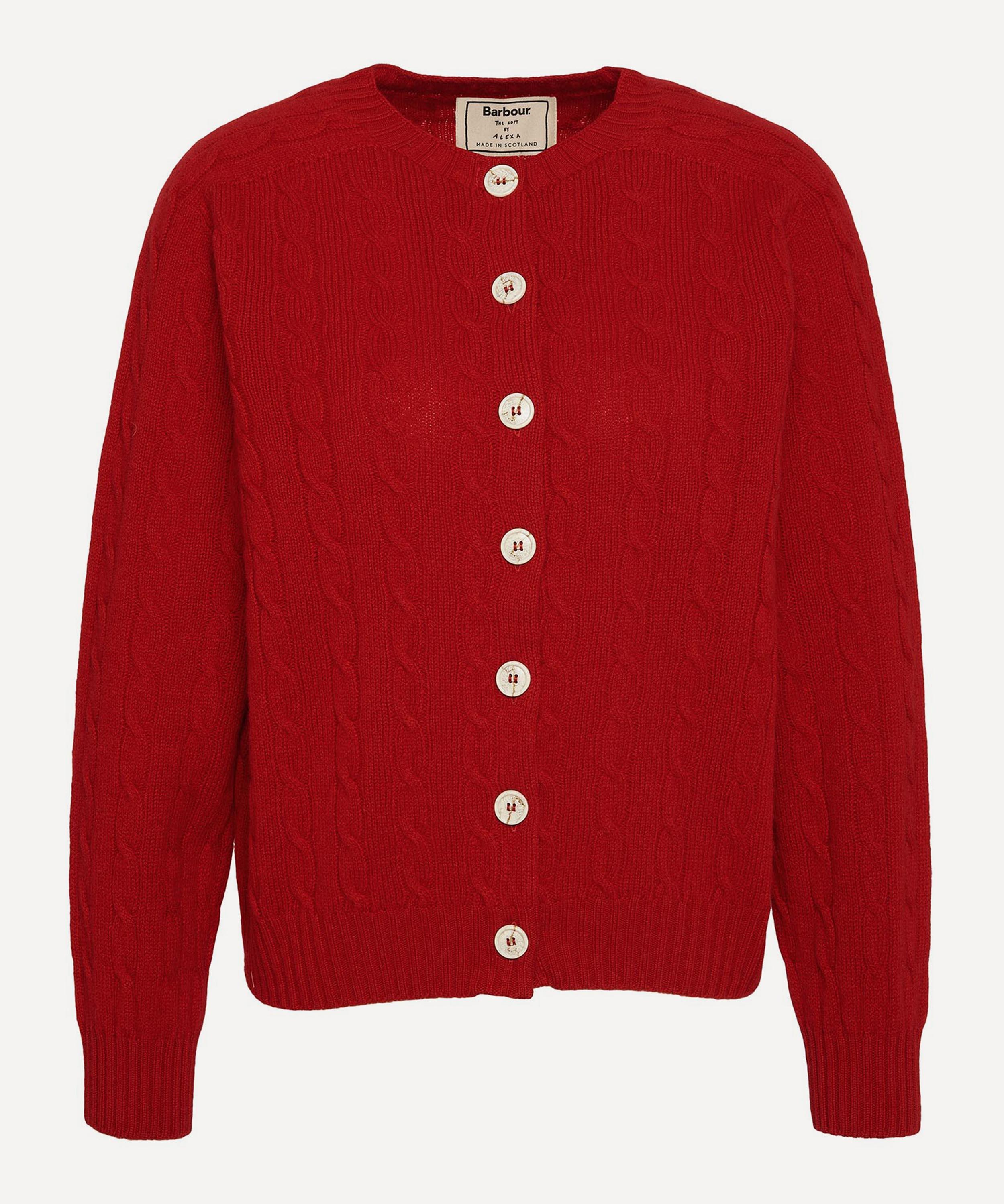 Barbour Women's x The Edit by Alexa Chung Gail Cable-Knit Cardigan Ruby Red 8