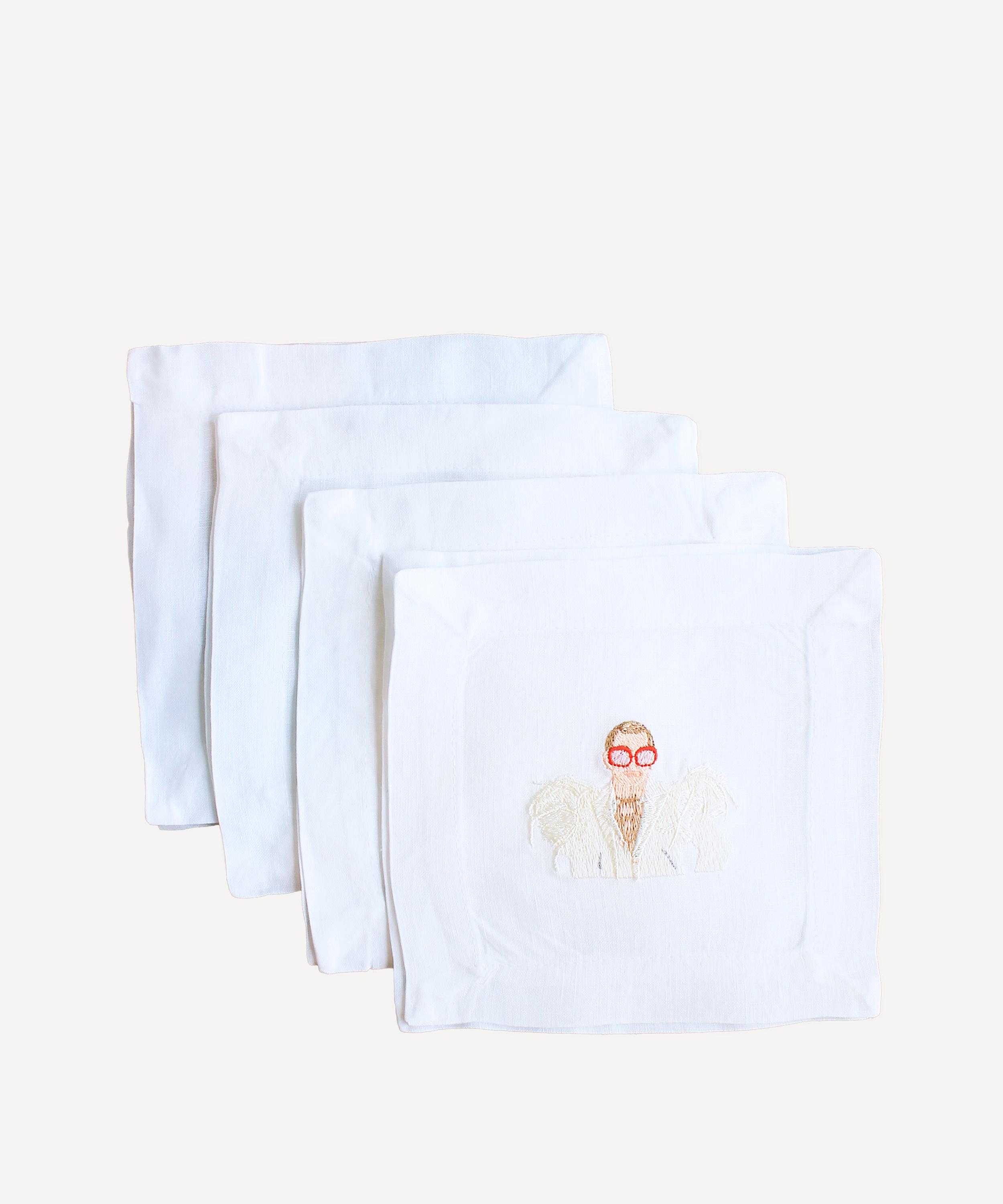 LETTERMADE LETTERMADE ELTON COCKTAIL NAPKINS SET OF FOUR 