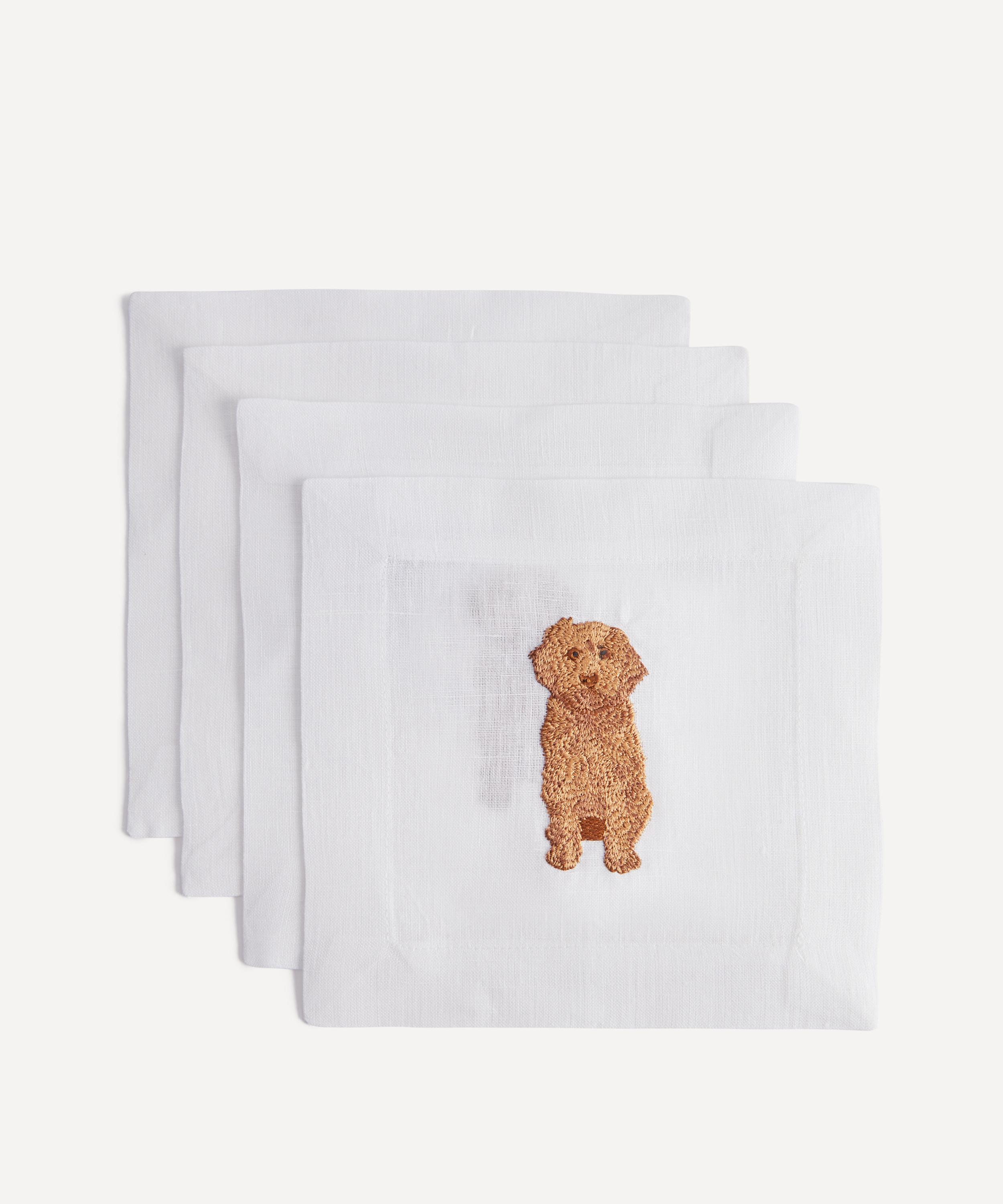 LETTERMADE LETTERMADE CAVAPOO COCKTAIL NAPKINS SET OF FOUR 