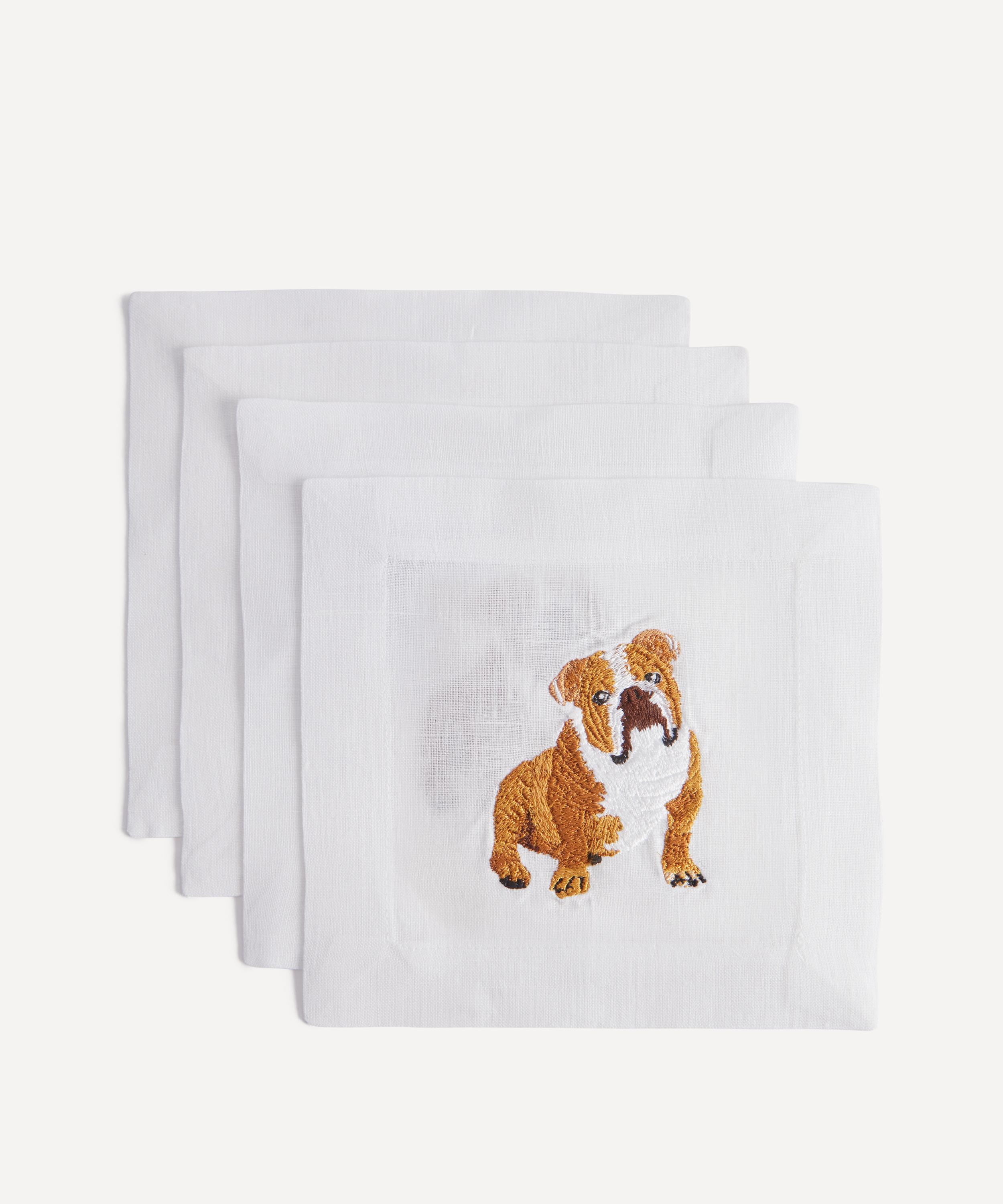 LETTERMADE LETTERMADE ENGLISH BULLDOG COCKTAIL NAPKINS SET OF FOUR 