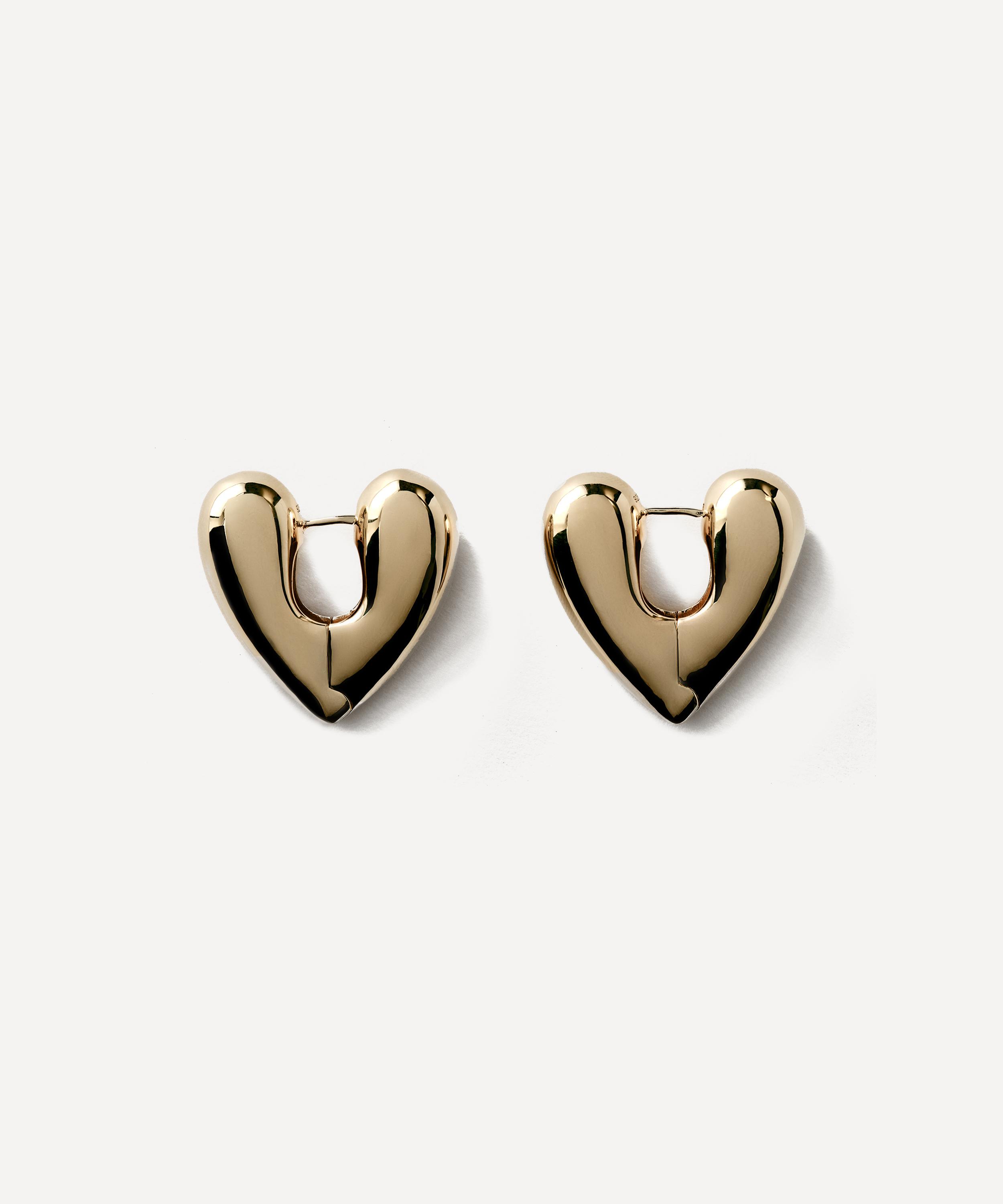 Annika Inez 14ct Gold-plated Large Heart Hoop Earrings In Gold