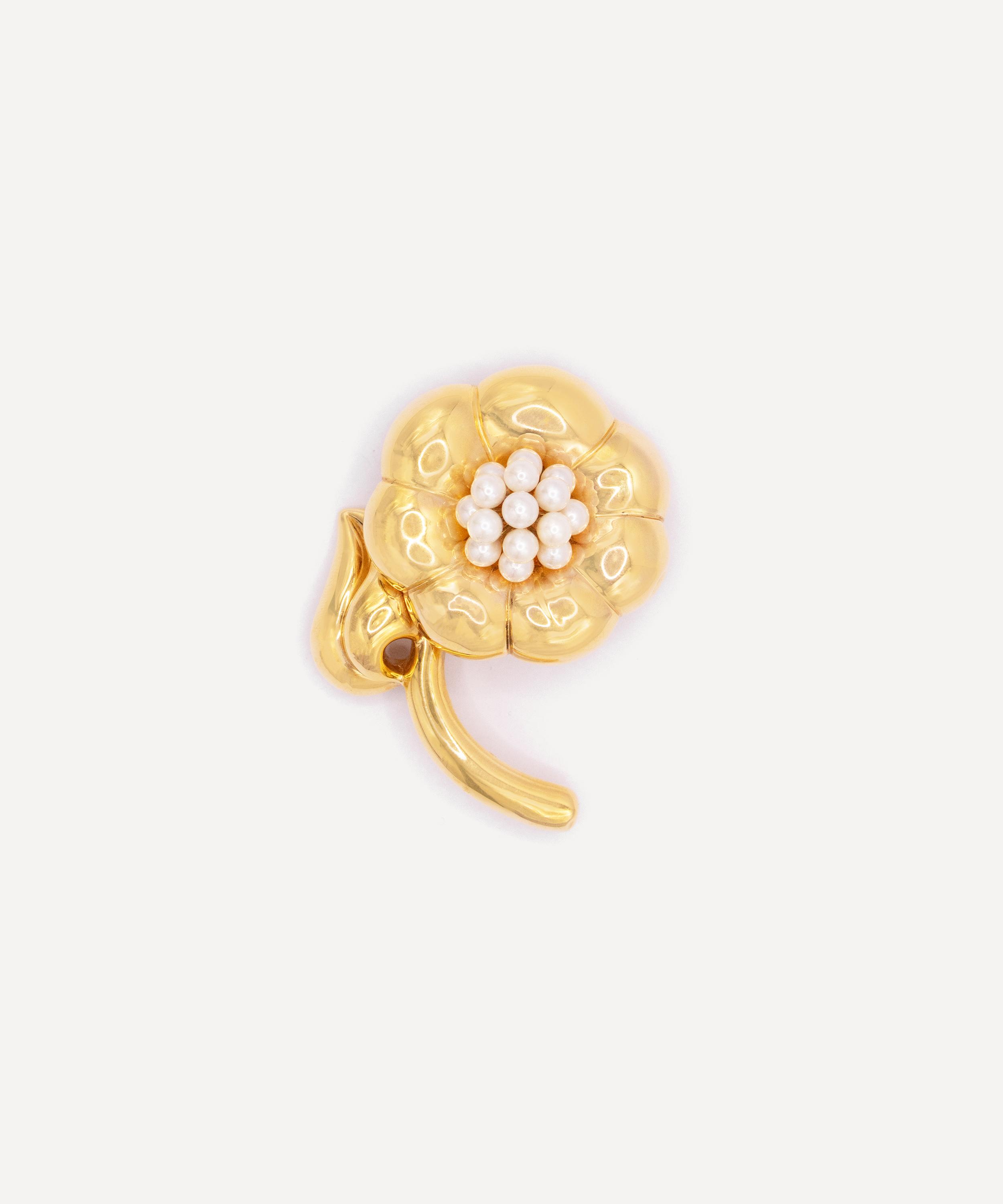 Kojis 18ct Gold Vintage Pearl Flower Brooch