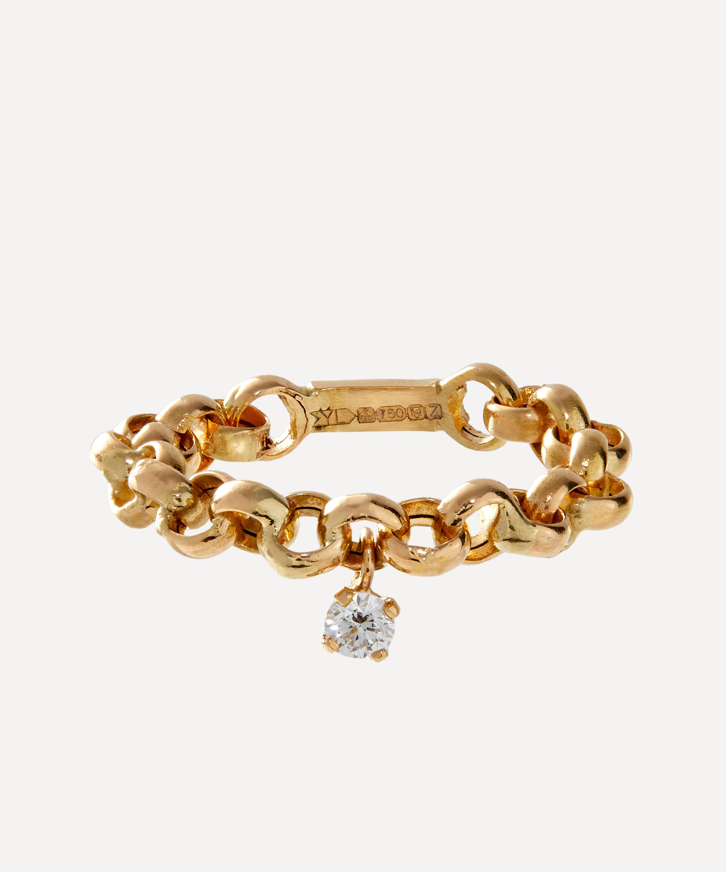 Yvonne Léon Yvonne Leon 18ct Gold Floating Diamond Chain Ring