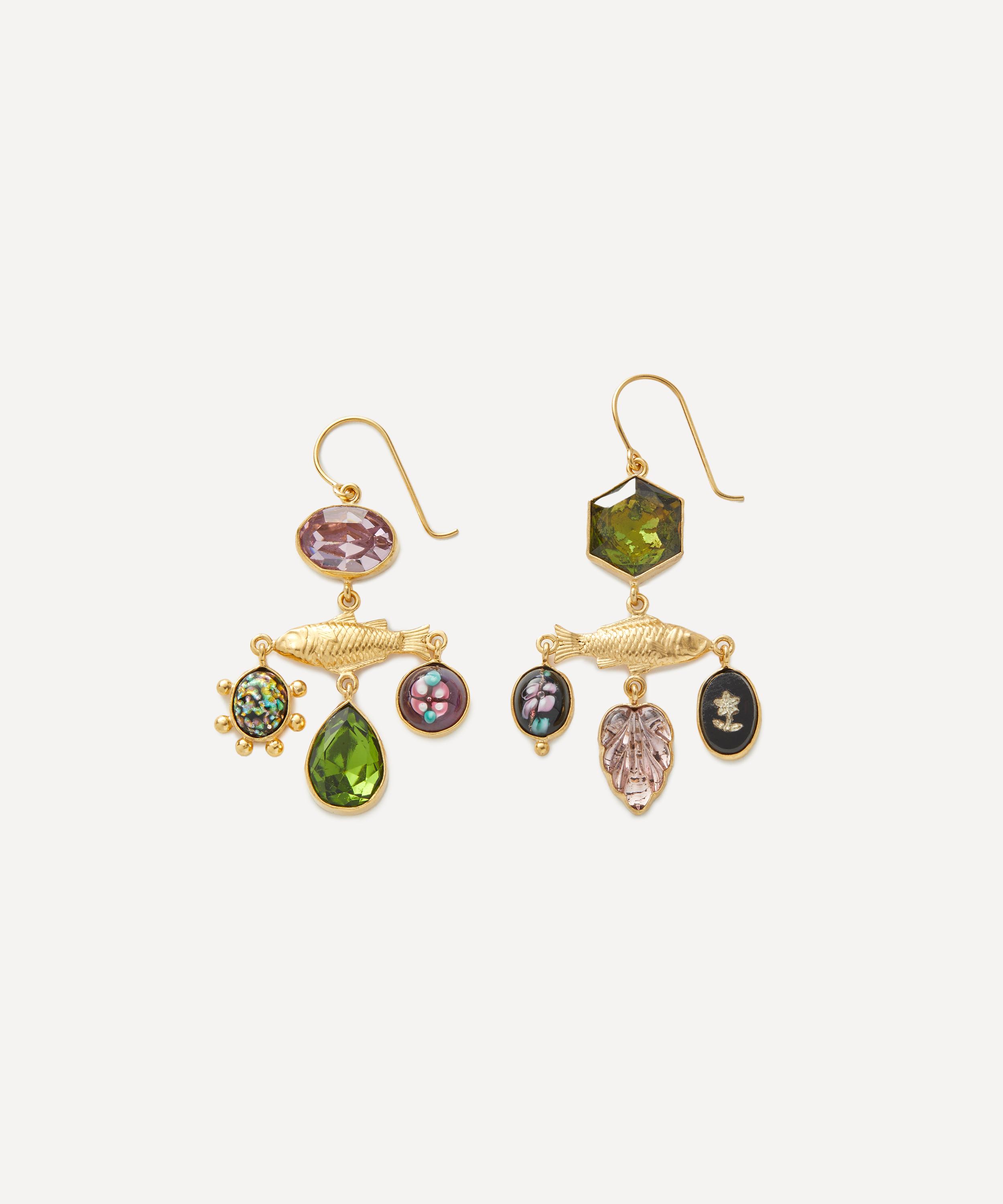 GRAINNE MORTON GRAINNE MORTON 18CT GOLD-PLATED FISH BALANCE DROP EARRINGS 