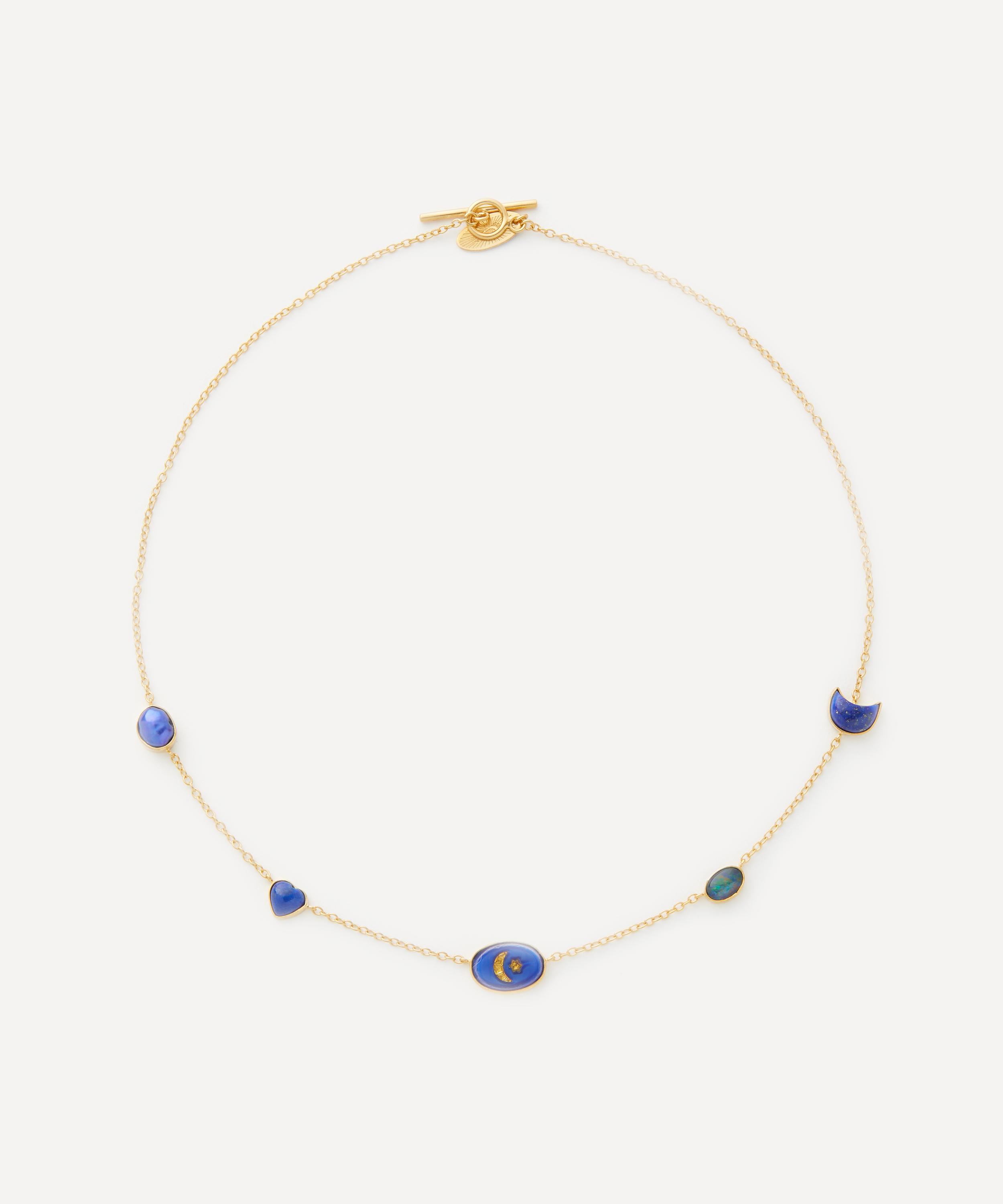 GRAINNE MORTON GRAINNE MORTON 18CT GOLD-PLATED FIVE MINI CHARM NECKLACE 
