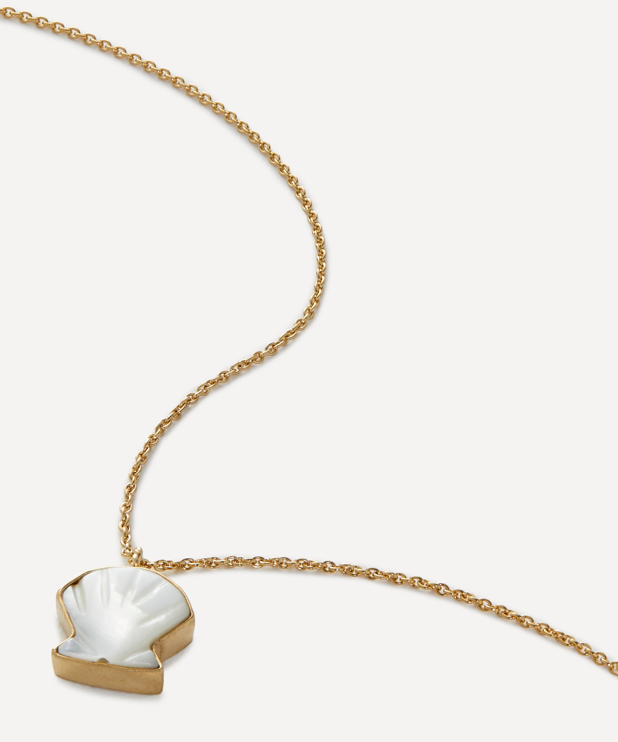GRAINNE MORTON GRAINNE MORTON 18CT GOLD-PLATED SHELL CHARM PENDANT NECKLACE 