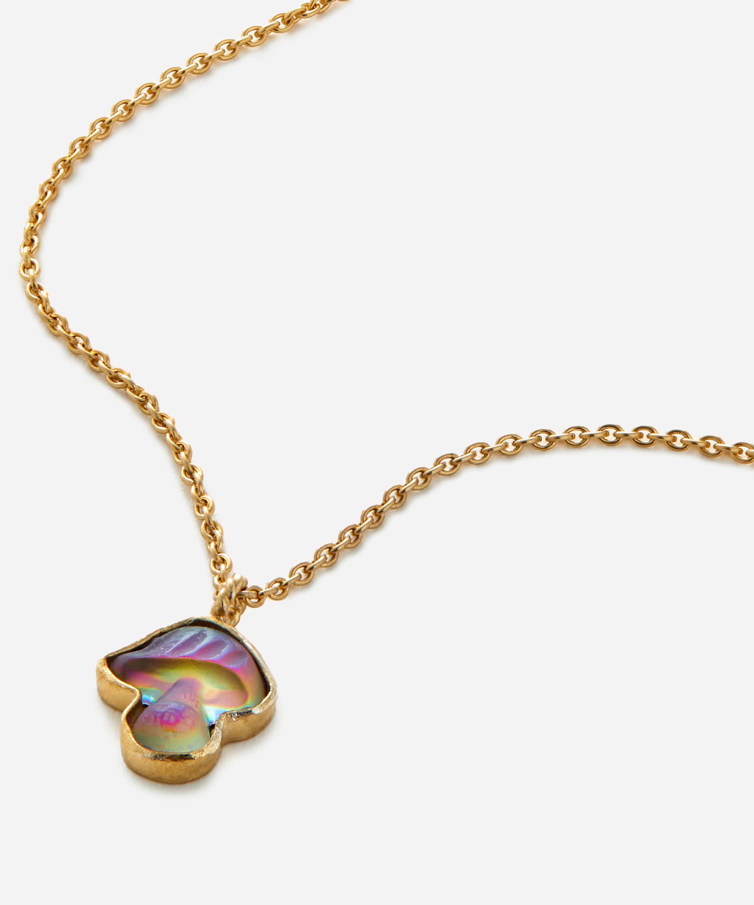 GRAINNE MORTON GRAINNE MORTON 18CT GOLD-PLATED MUSHROOM CHARM PENDANT NECKLACE 
