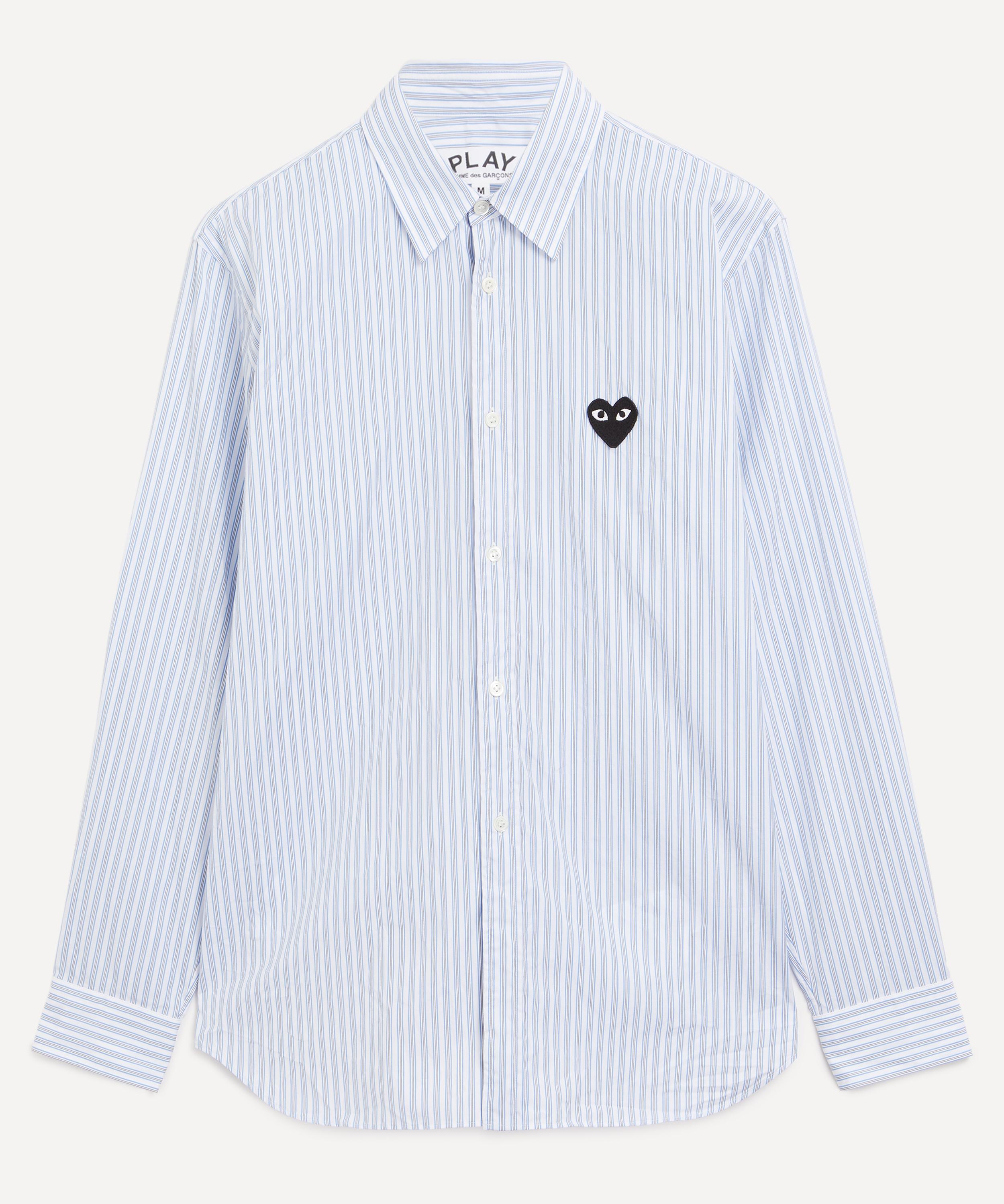 Comme Des Garçons Play Comme Des Garcons Play Mens Multi-stripe Black Heart Shirt