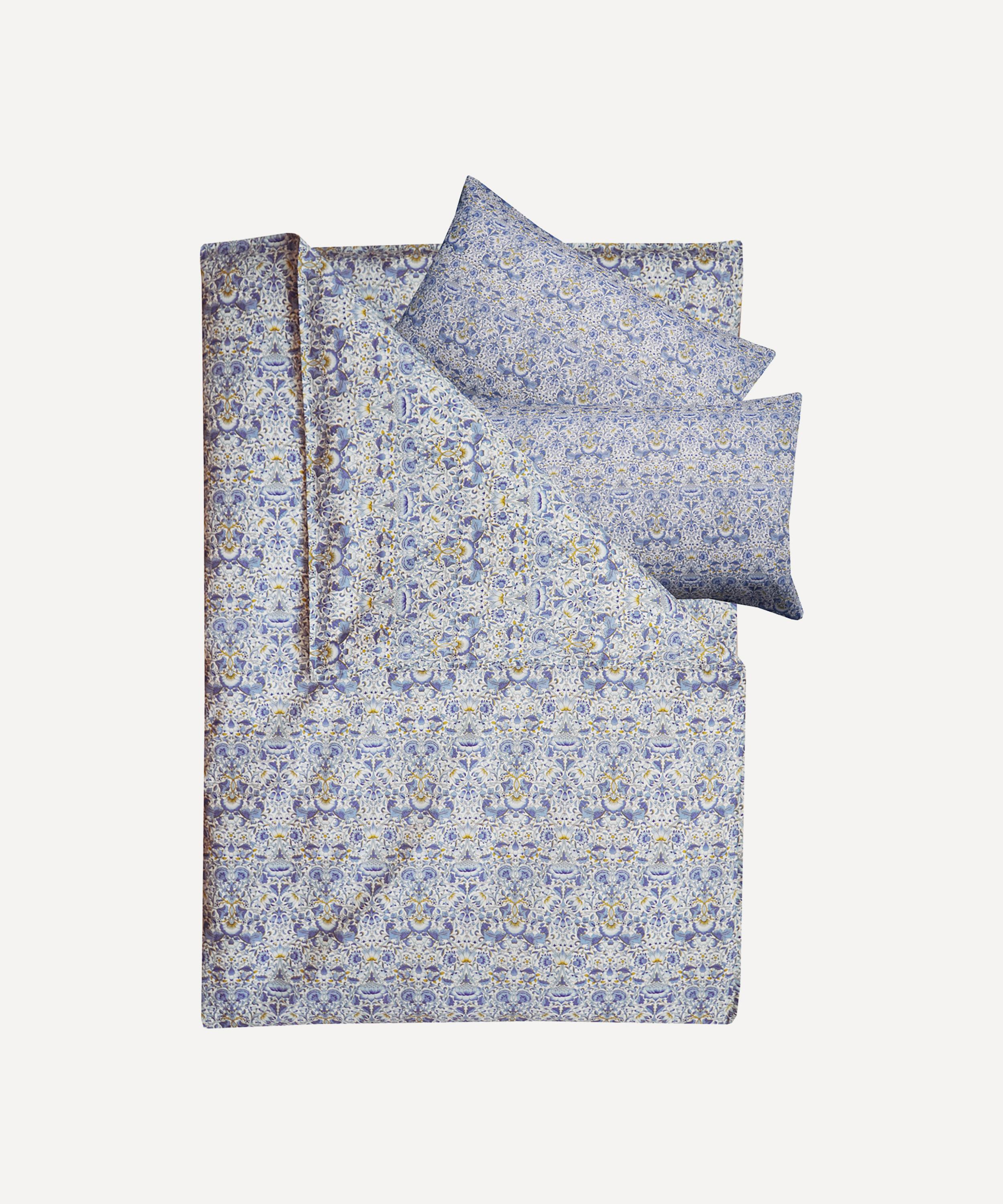 COCO & WOLF COCO & WOLF LODDEN CHINA BLUE SUPER KING DUVET COVER SET 