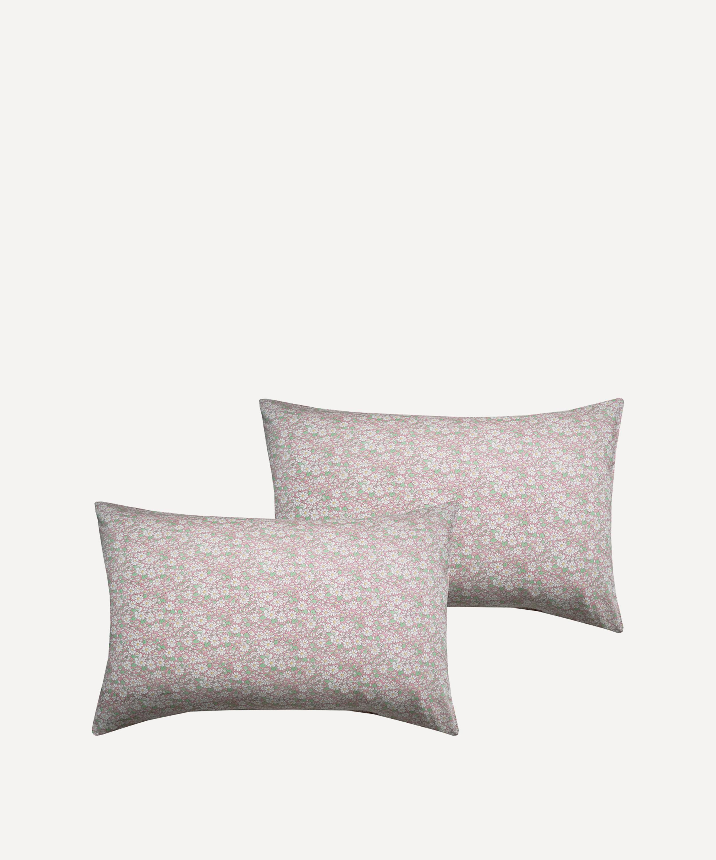 COCO & WOLF COCO & WOLF ALICE W PINK TANA LAWN COTTON PILLOWCASES SET OF TWO 