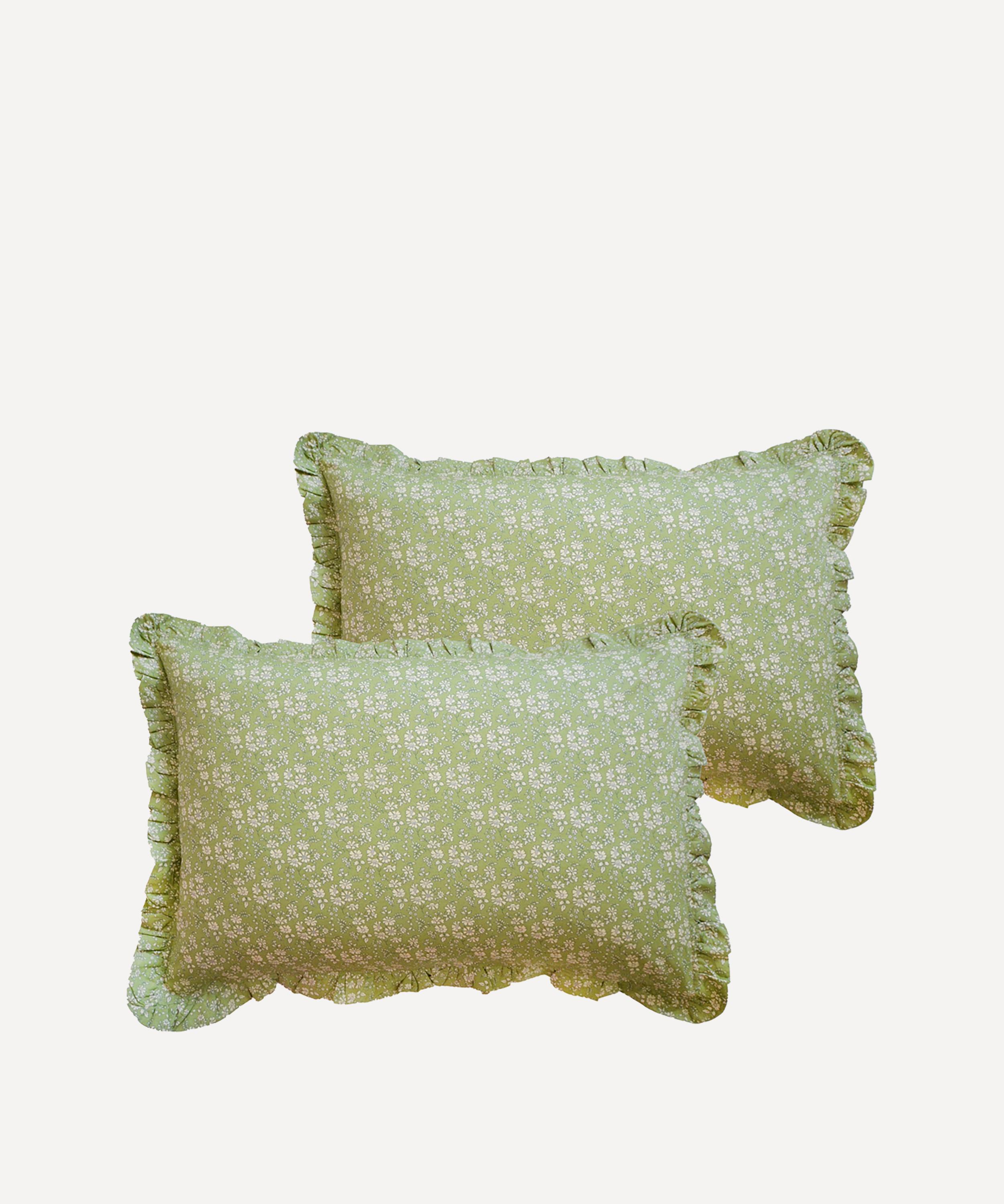 COCO & WOLF COCO & WOLF CAPEL TANA LAWN COTTON FRILL PILLOWCASES SET OF TWO 