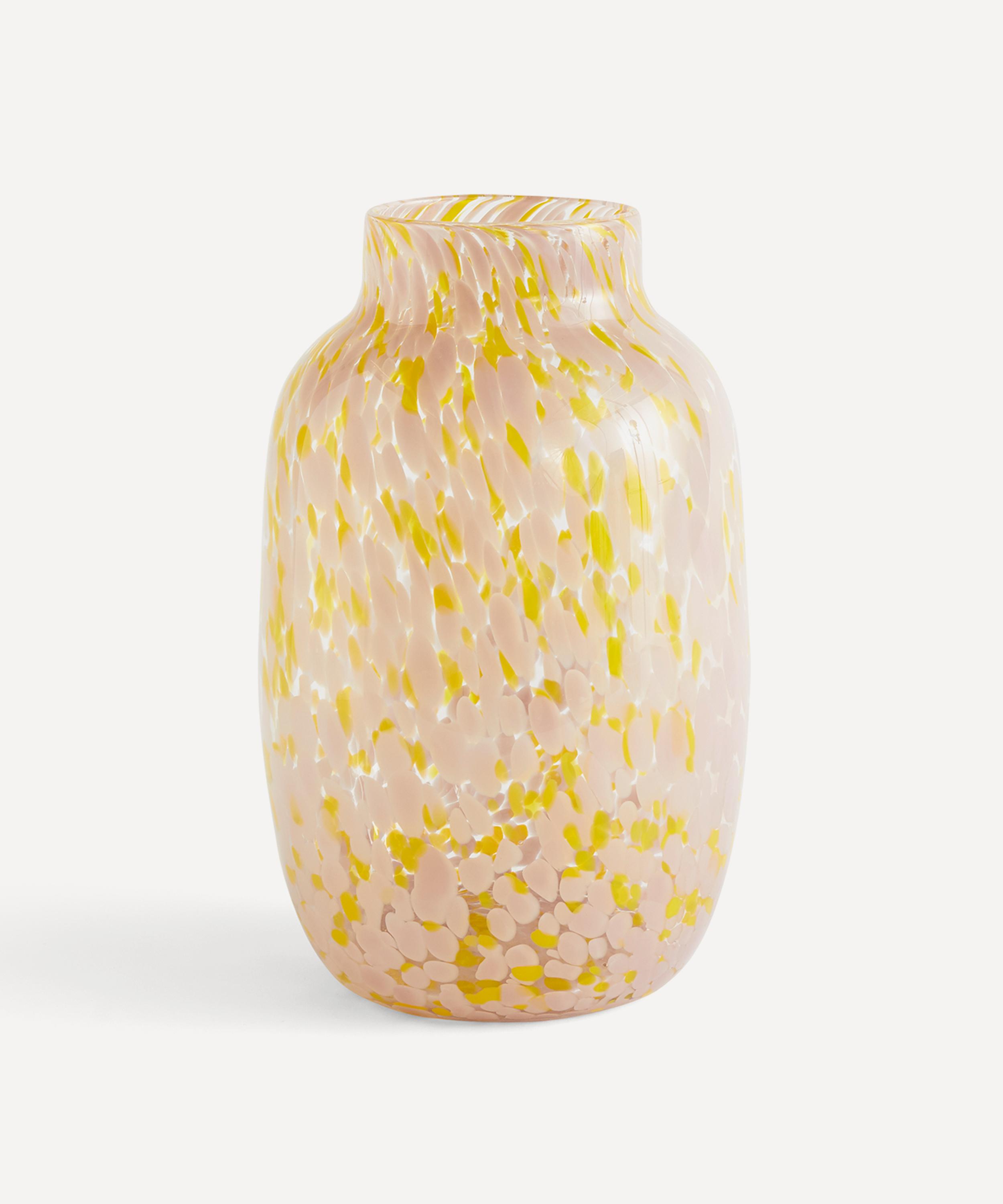 Hay Light Pink And Yellow Splash Large Round Vase