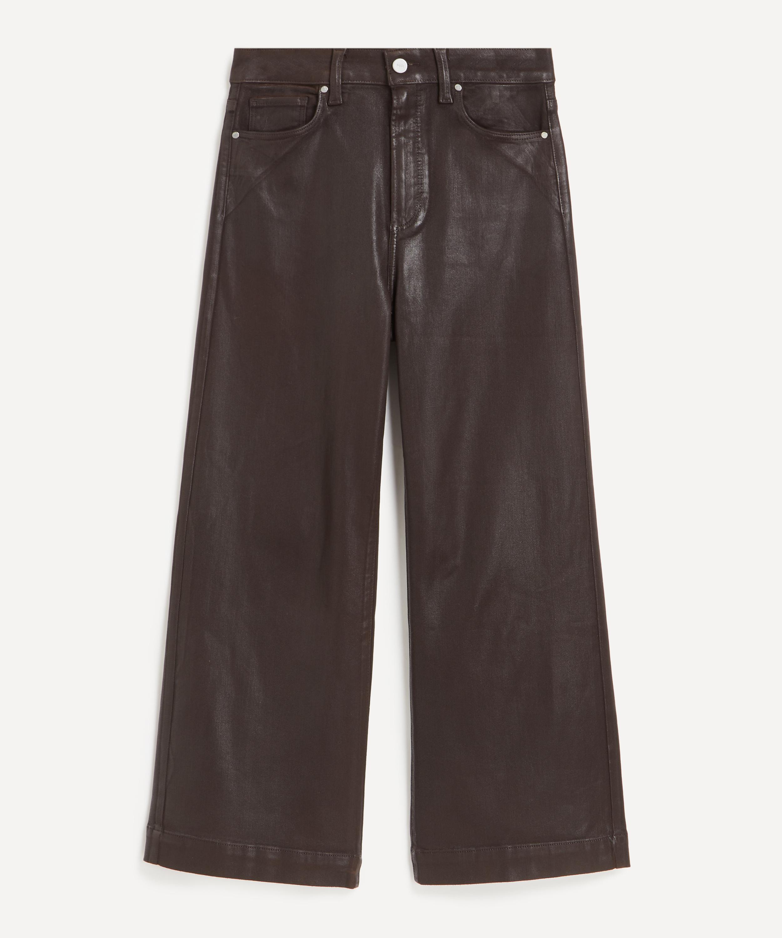 Shop Paige Women's Anessa Wide Leg Jeans In Chicory Coffee Luxe Coating