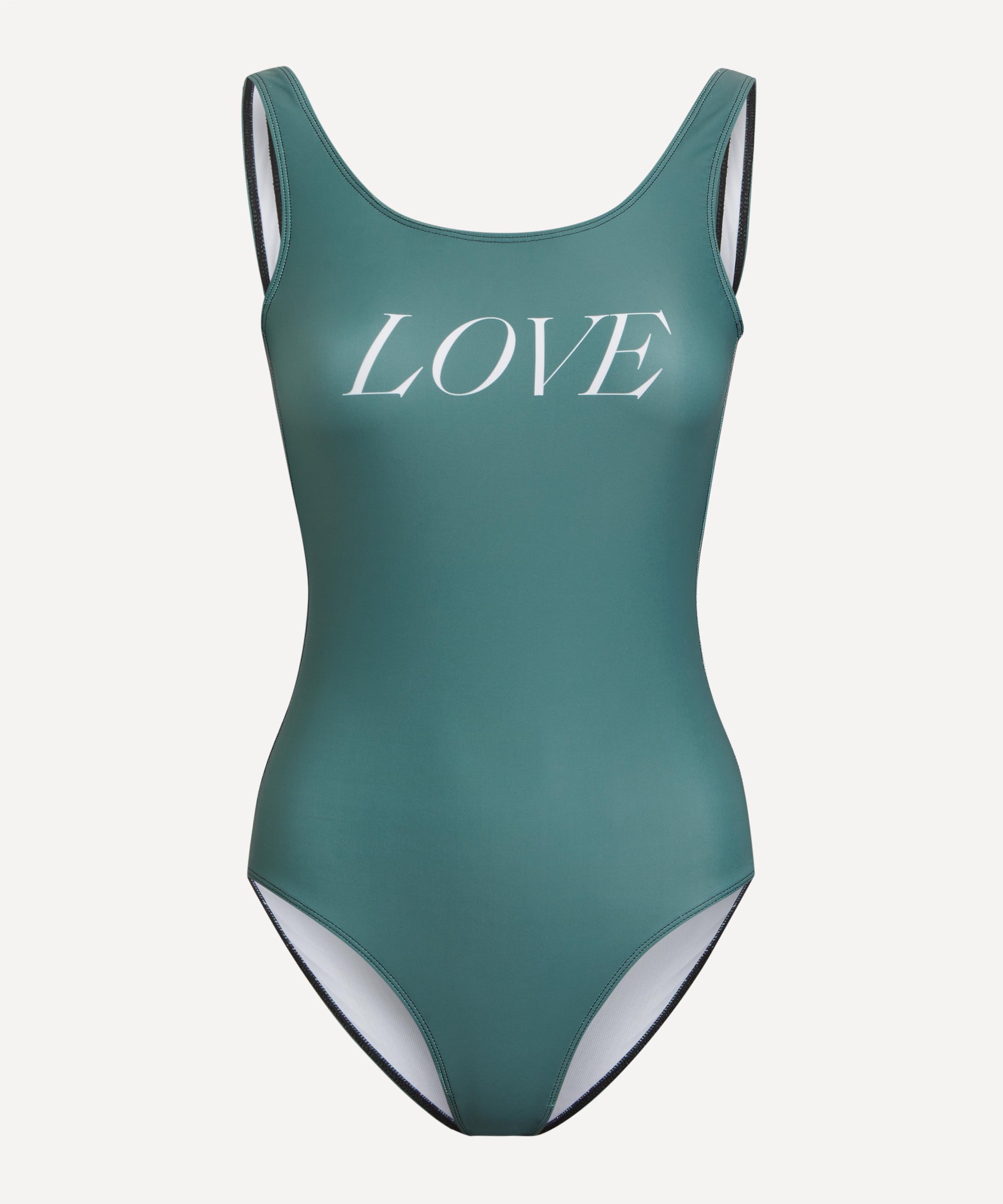 PAPER LONDON Women's Love Swimsuit Green