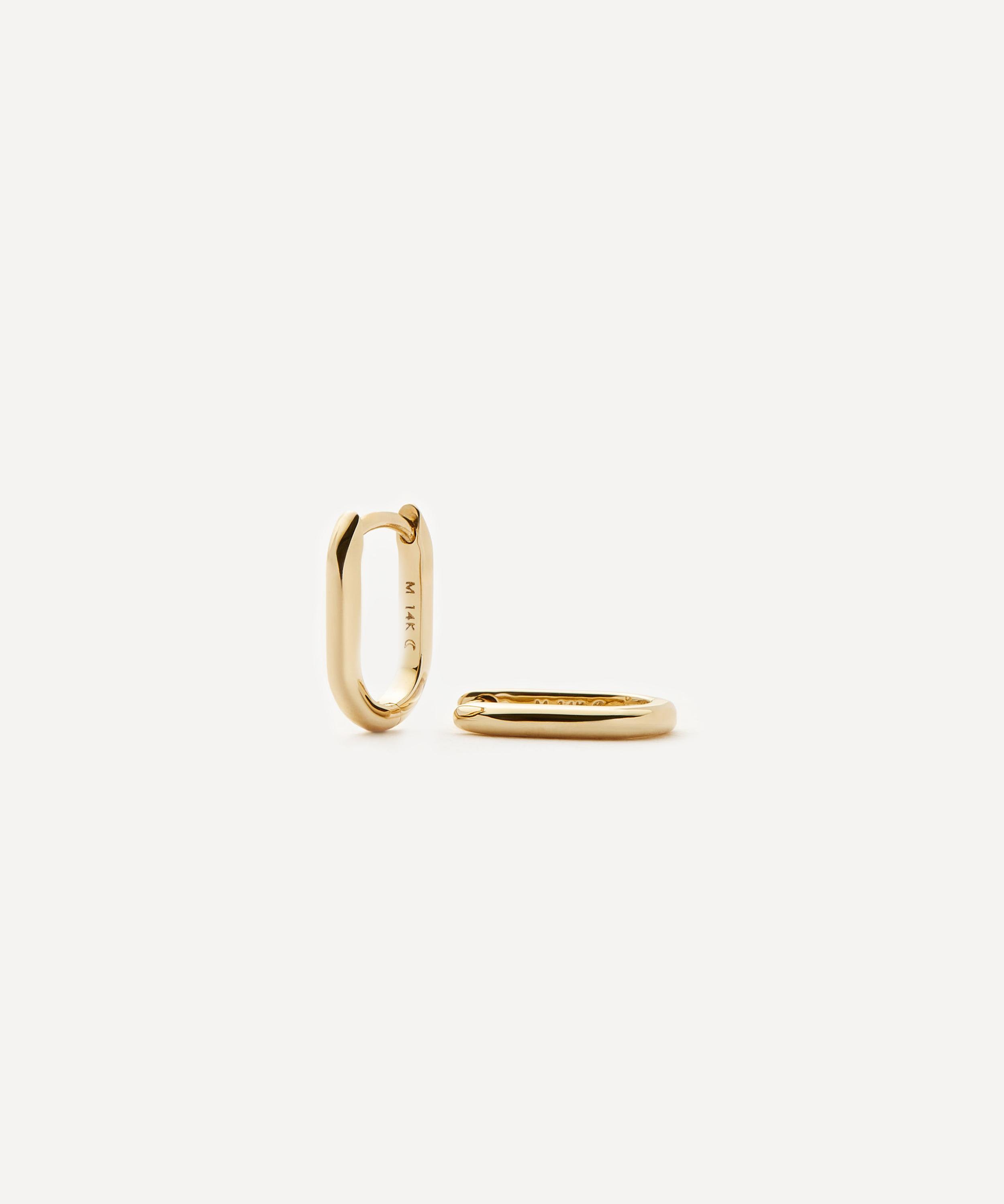 Missoma 14ct Gold Fine Ovate Mini Hoop Earrings