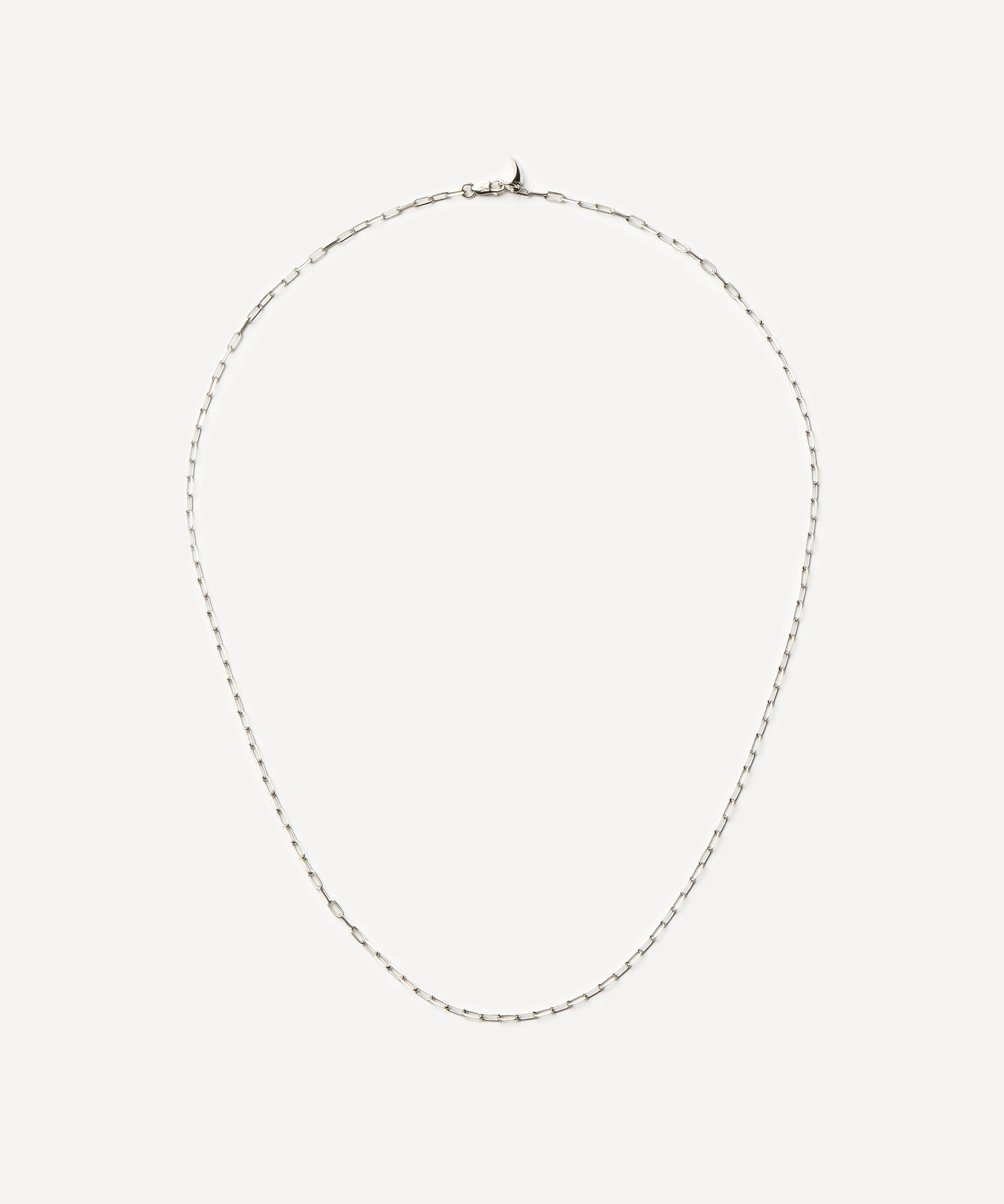Missoma 14ct White Gold Fine Classic Paperclip Chain Necklace