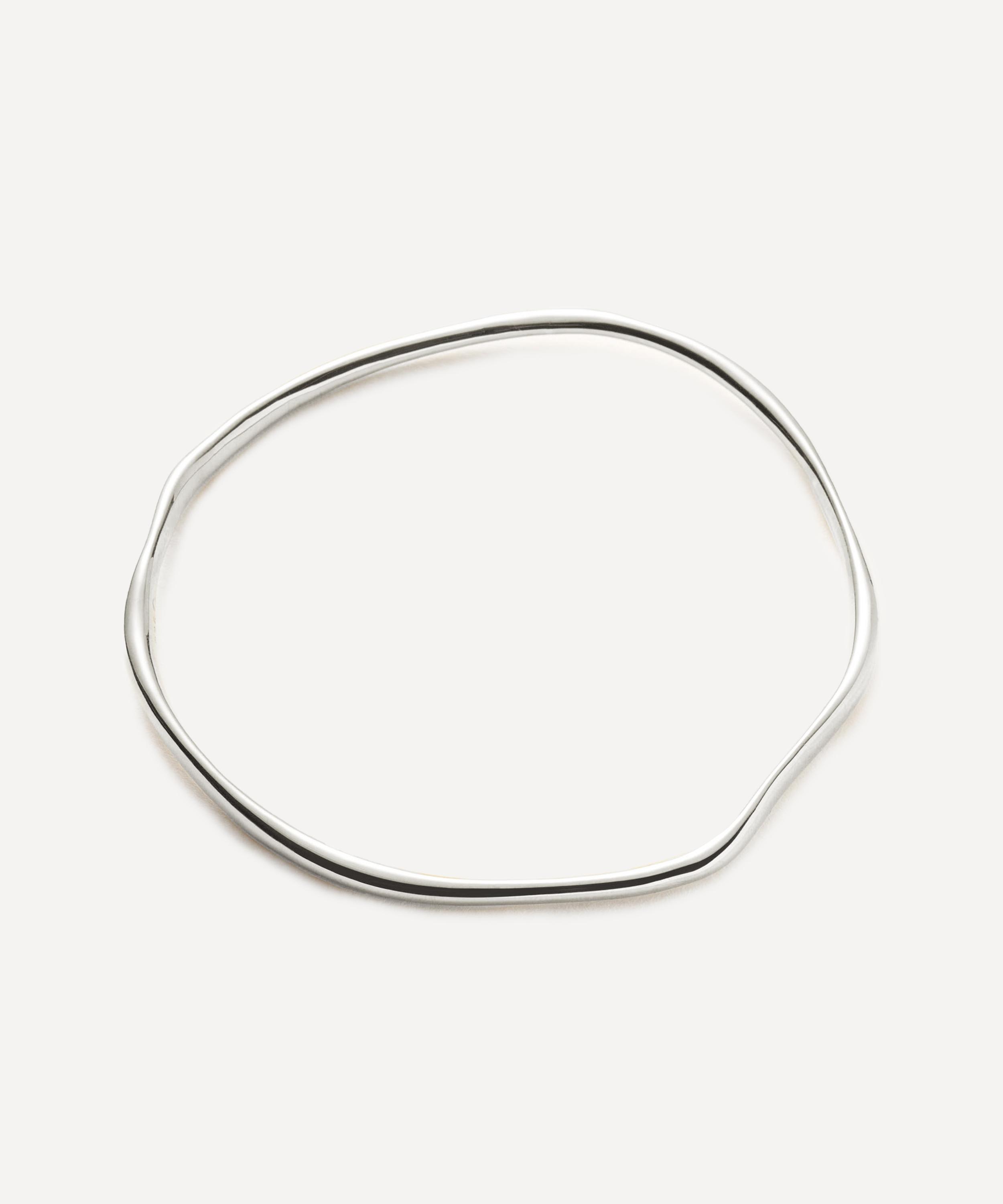 Missoma Rhodium-plated Molten Ripple Bangle Bracelet