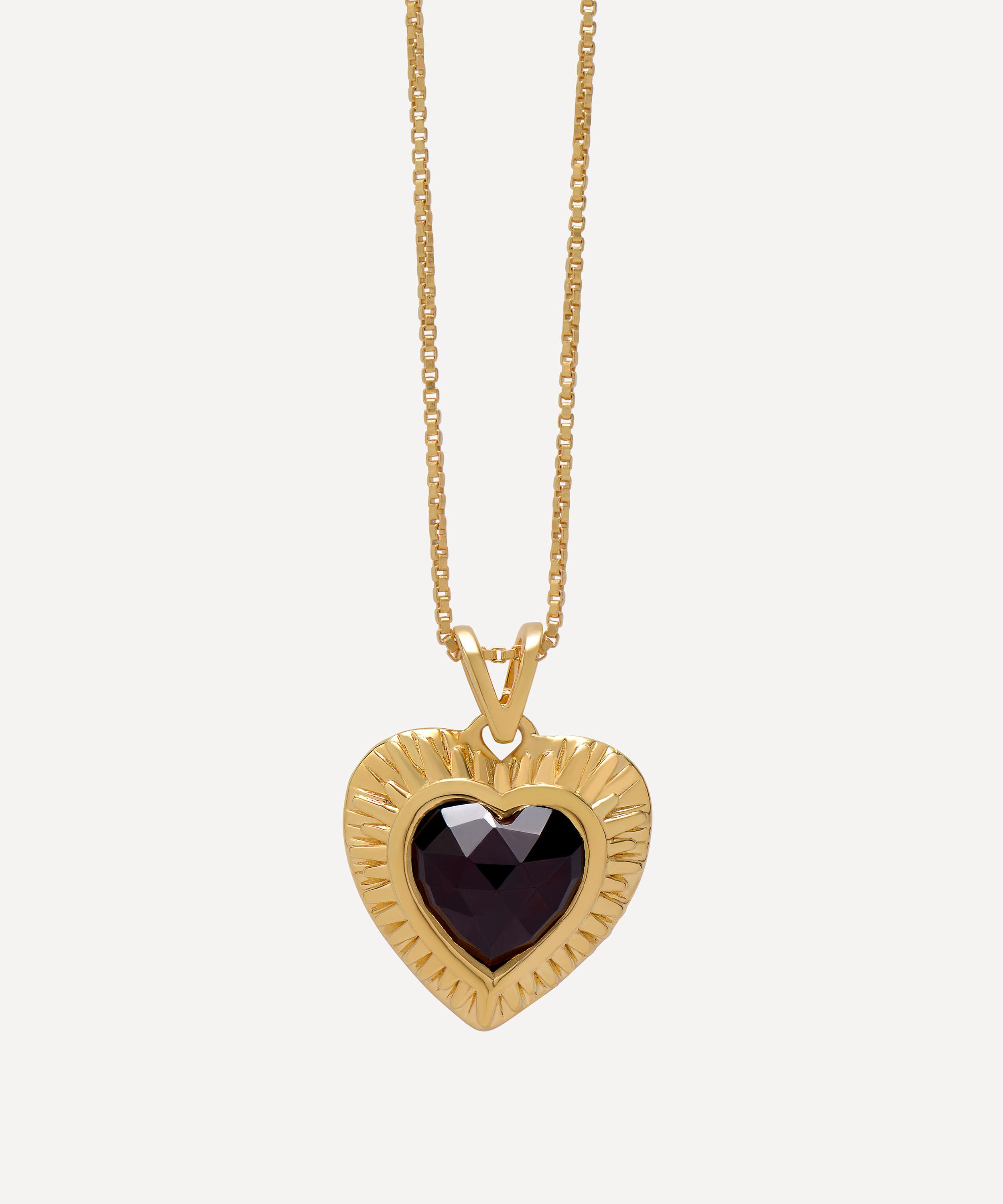 Rachel Jackson 22ct Gold-plated Electric Love Garnet Heart Pendant Necklace