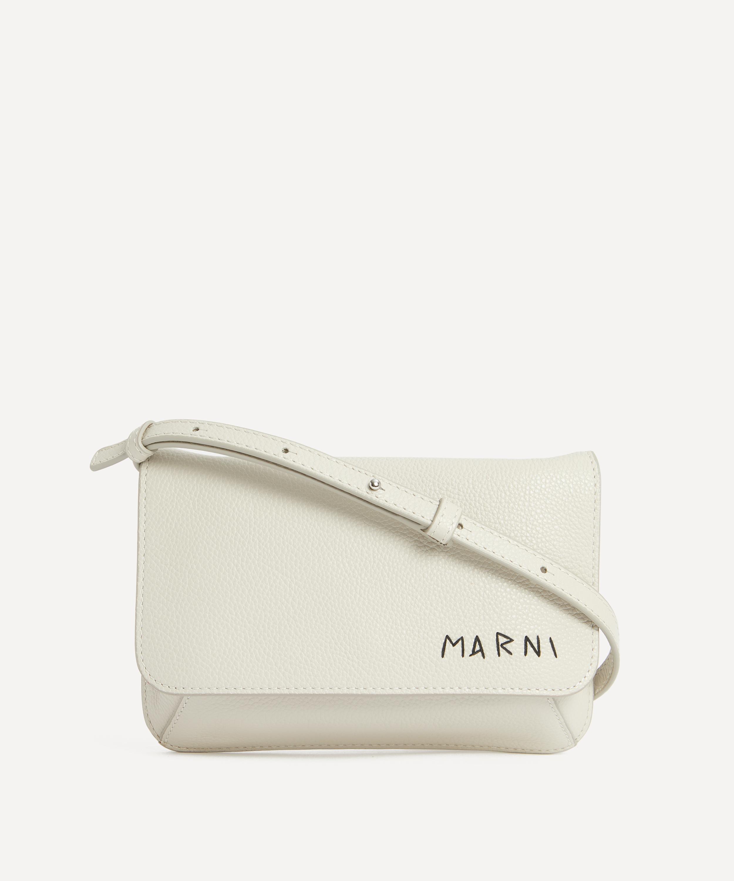 Marni Women's Leather Flap Shoulder Bag In Neutral