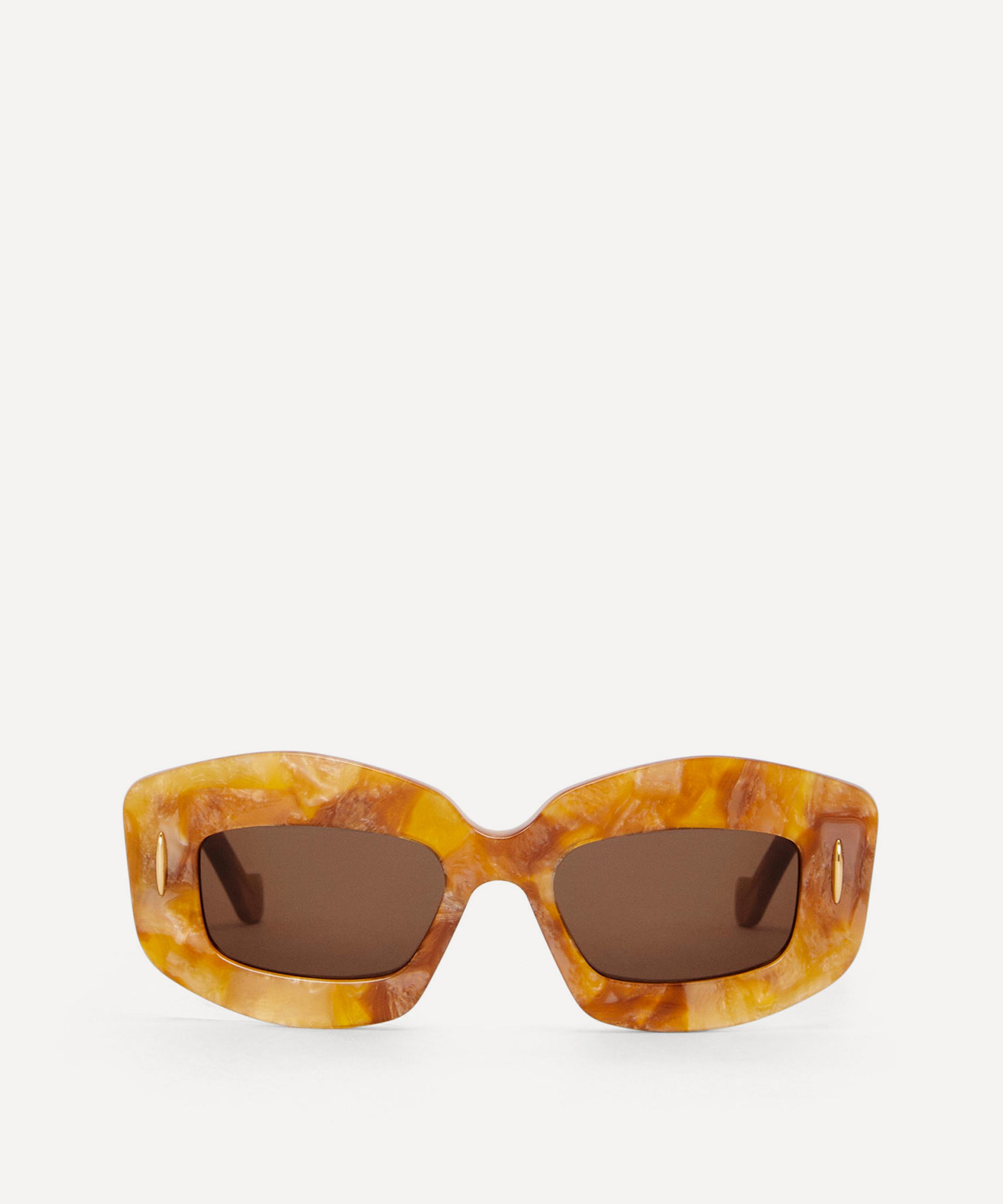 Loewe Anagram 49mm Small Rectangular Sunglasses In Havana/other/brown
