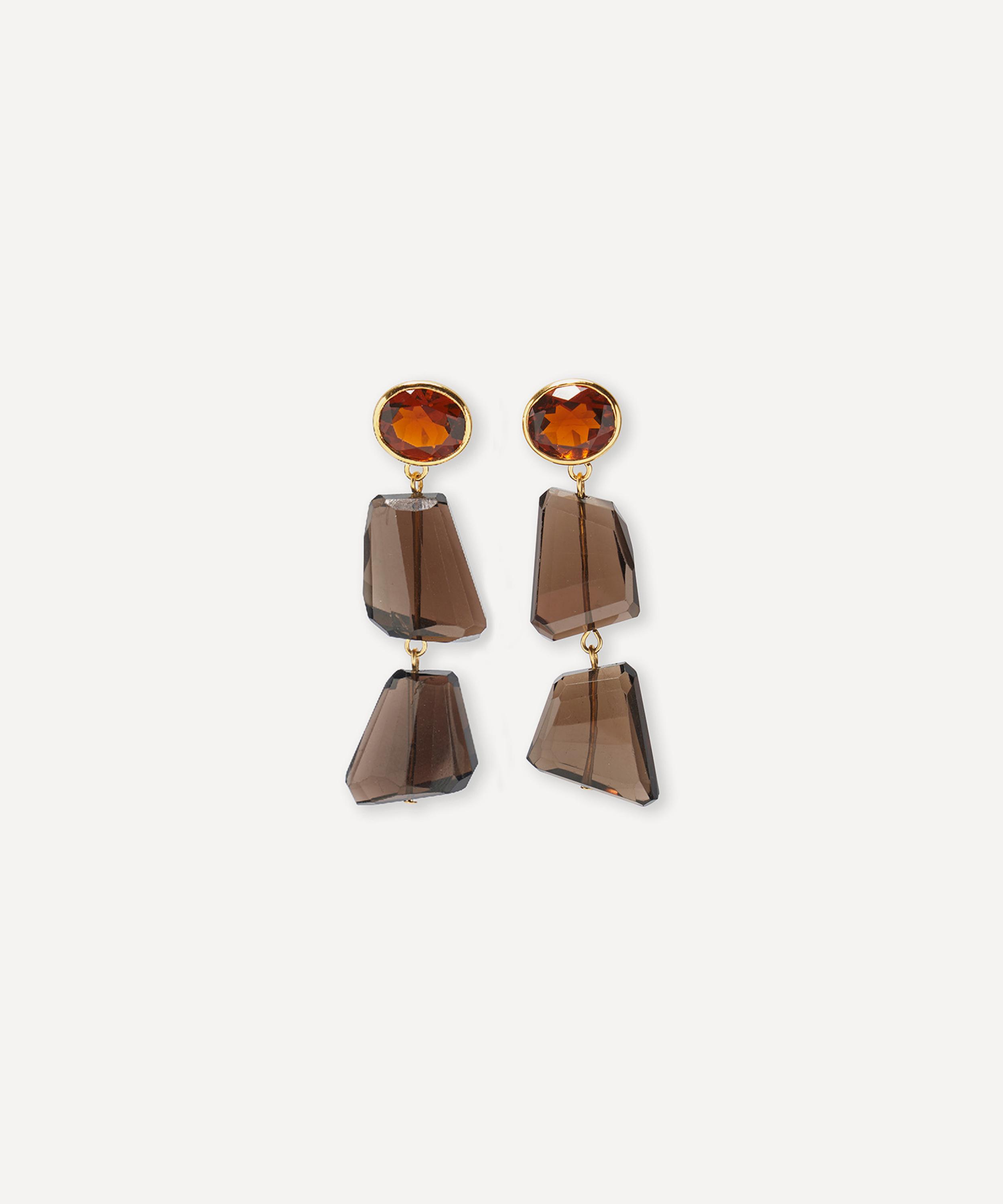 LIZZIE FORTUNATO LIZZIE FORTUNATO GOLD-PLATED SHADOW DROP EARRINGS 
