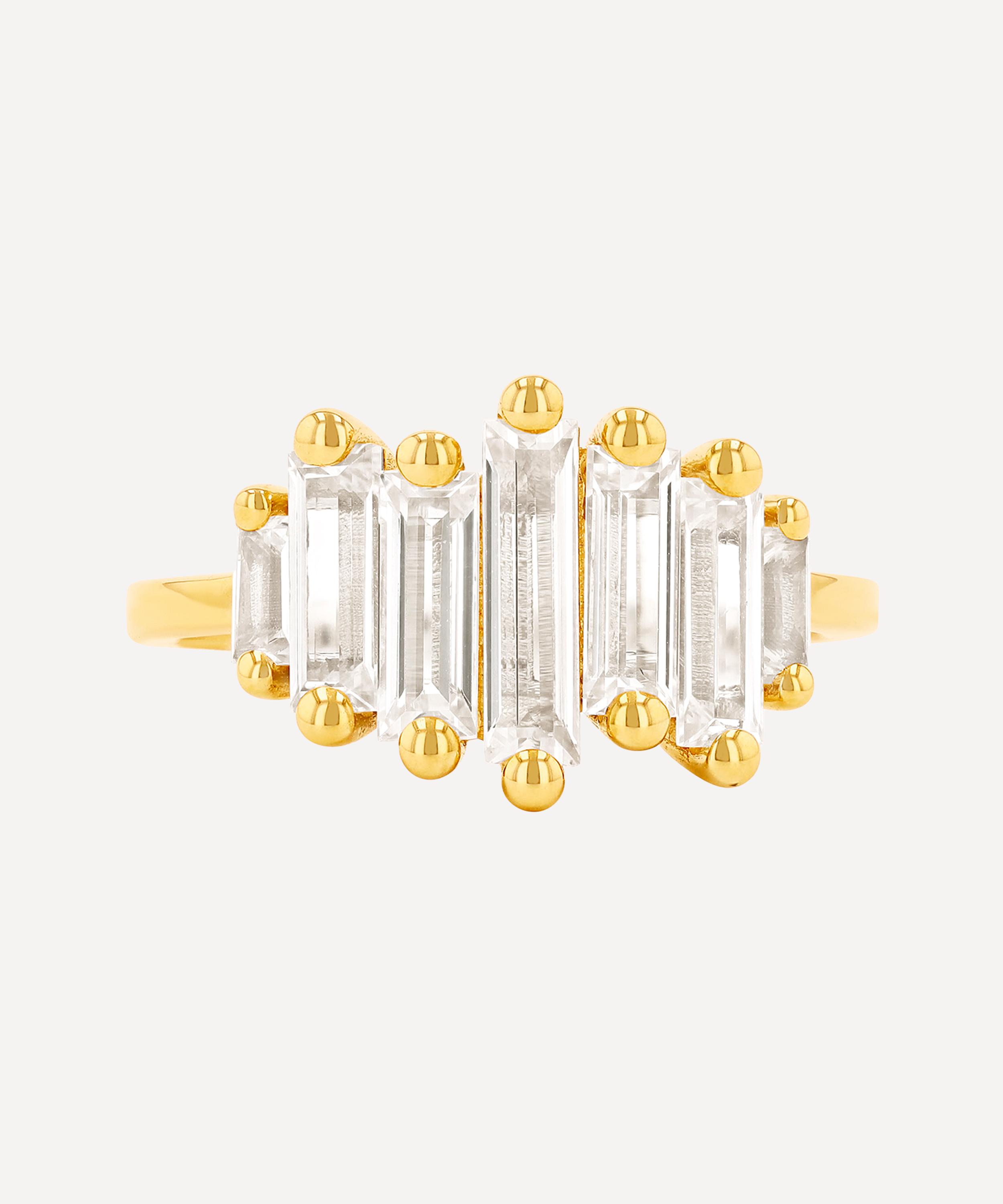 Suzanne Kalan 14ct Gold Amalfi White Topaz Ring