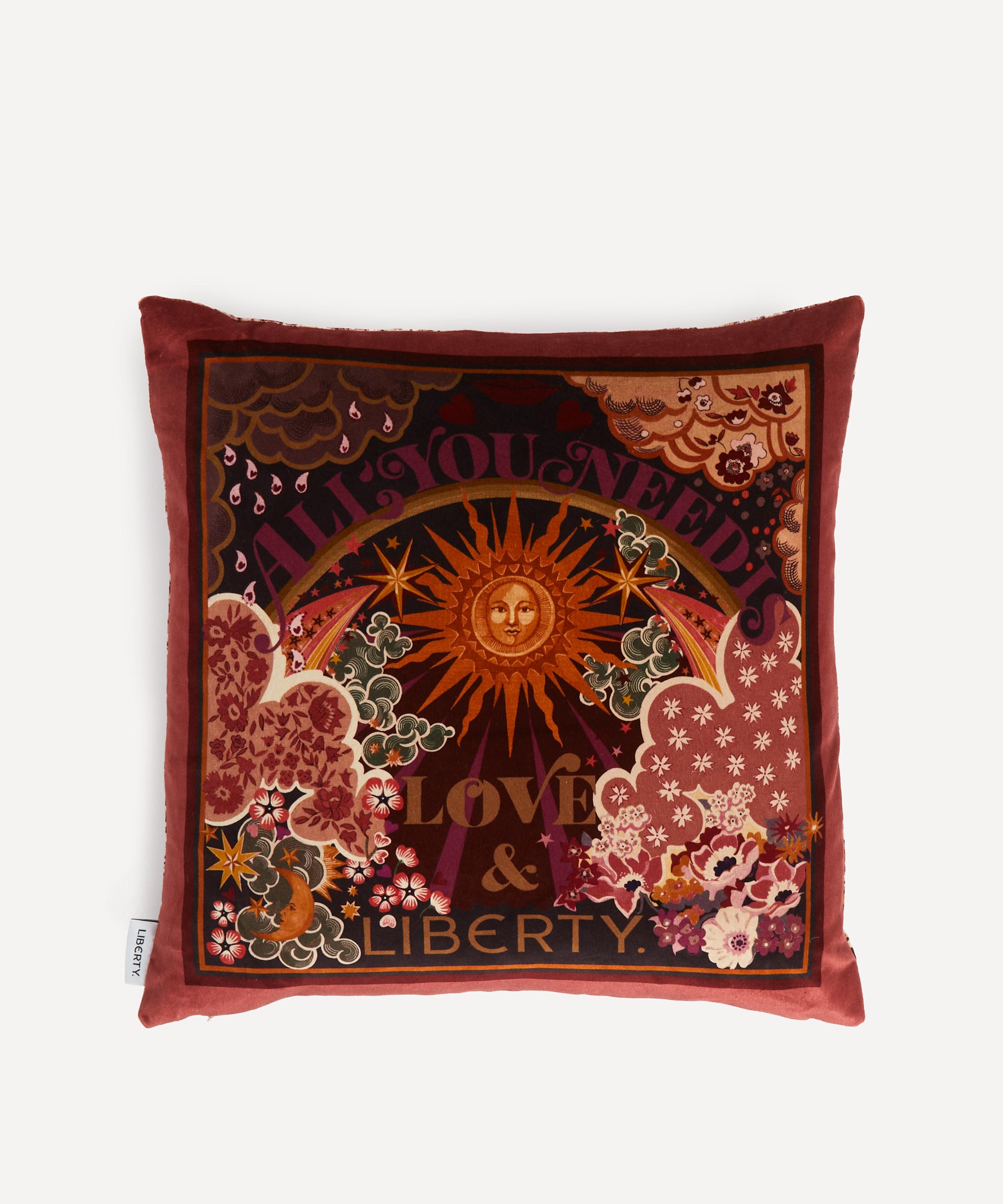 Liberty All You Need Is Love And  Velvet Cushion