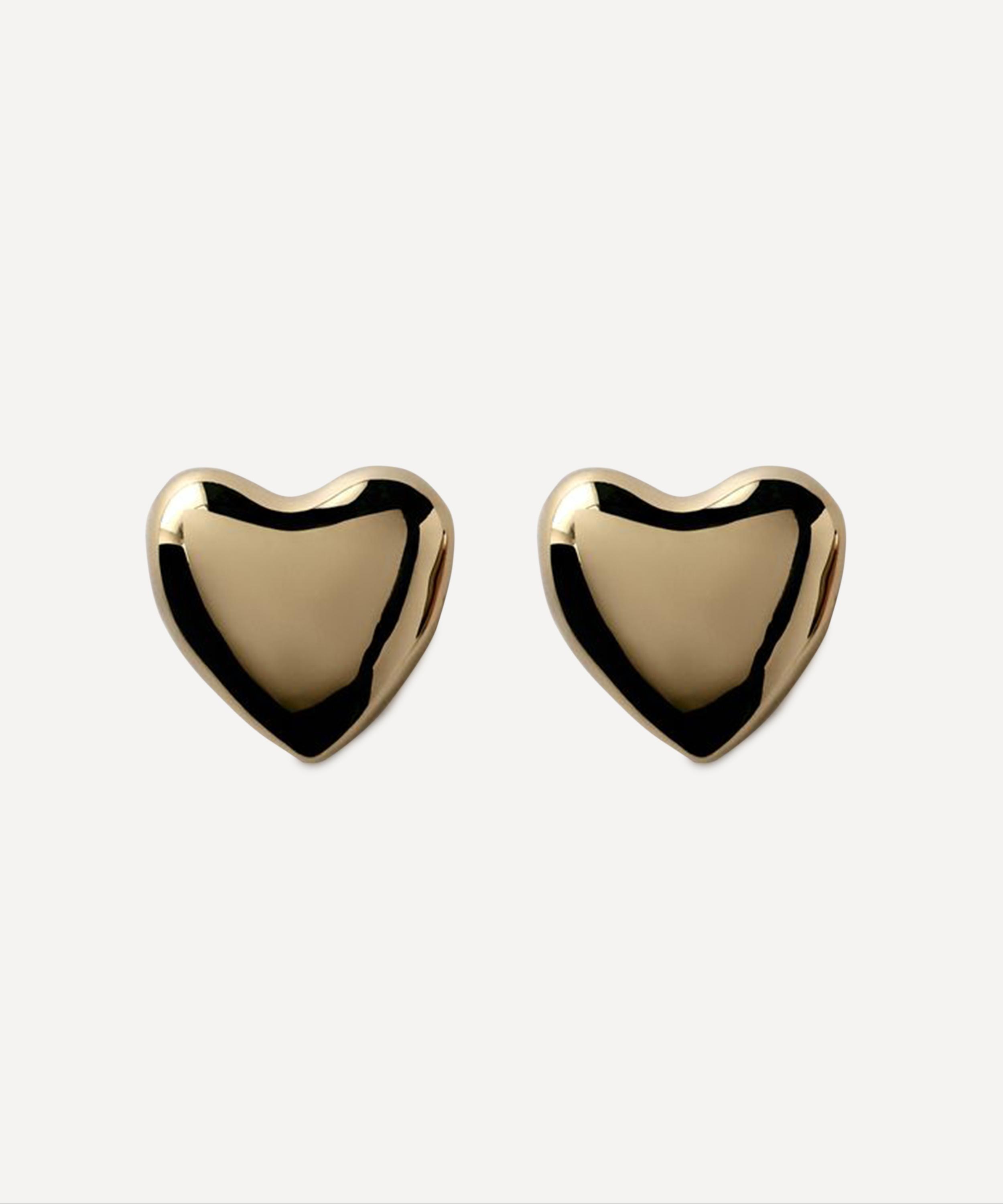 Annika Inez Gold-plated Voluptuous Heart Post Earrings