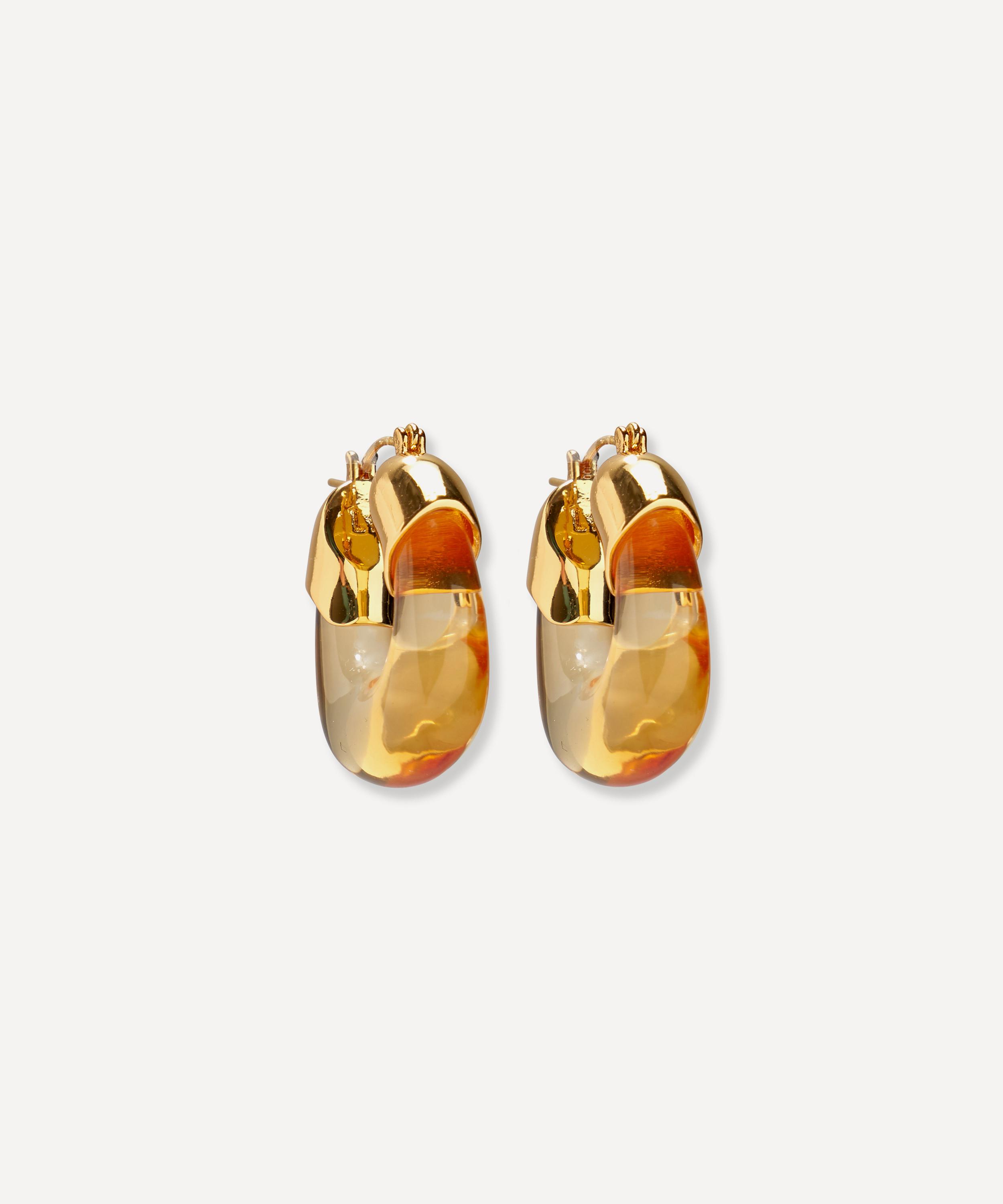 Shop Lizzie Fortunato Mini Gold-plated Organic Hoop Earrings