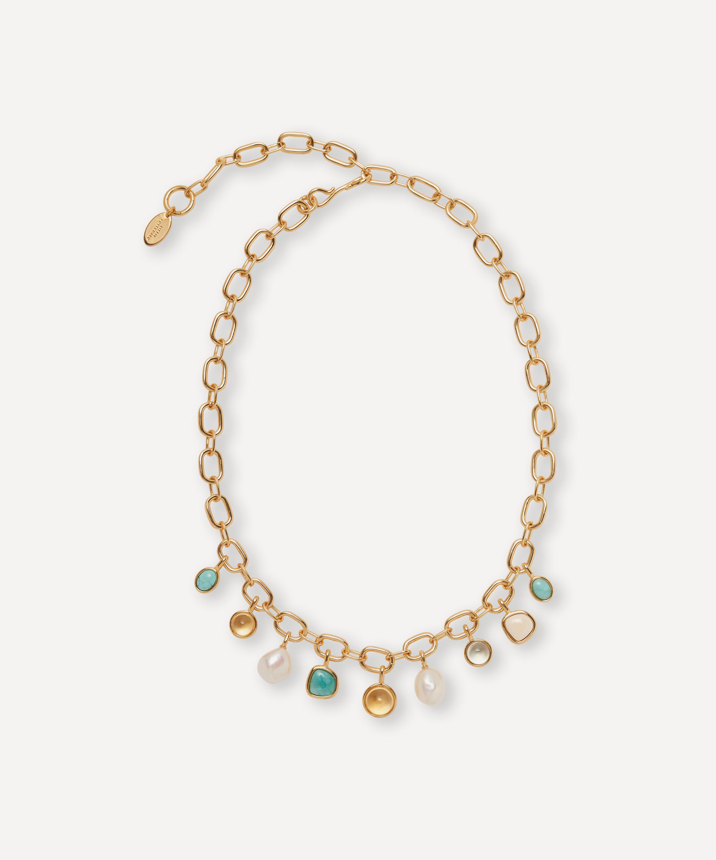 Shop Lizzie Fortunato Gold-plated Arabesque Charm Necklace