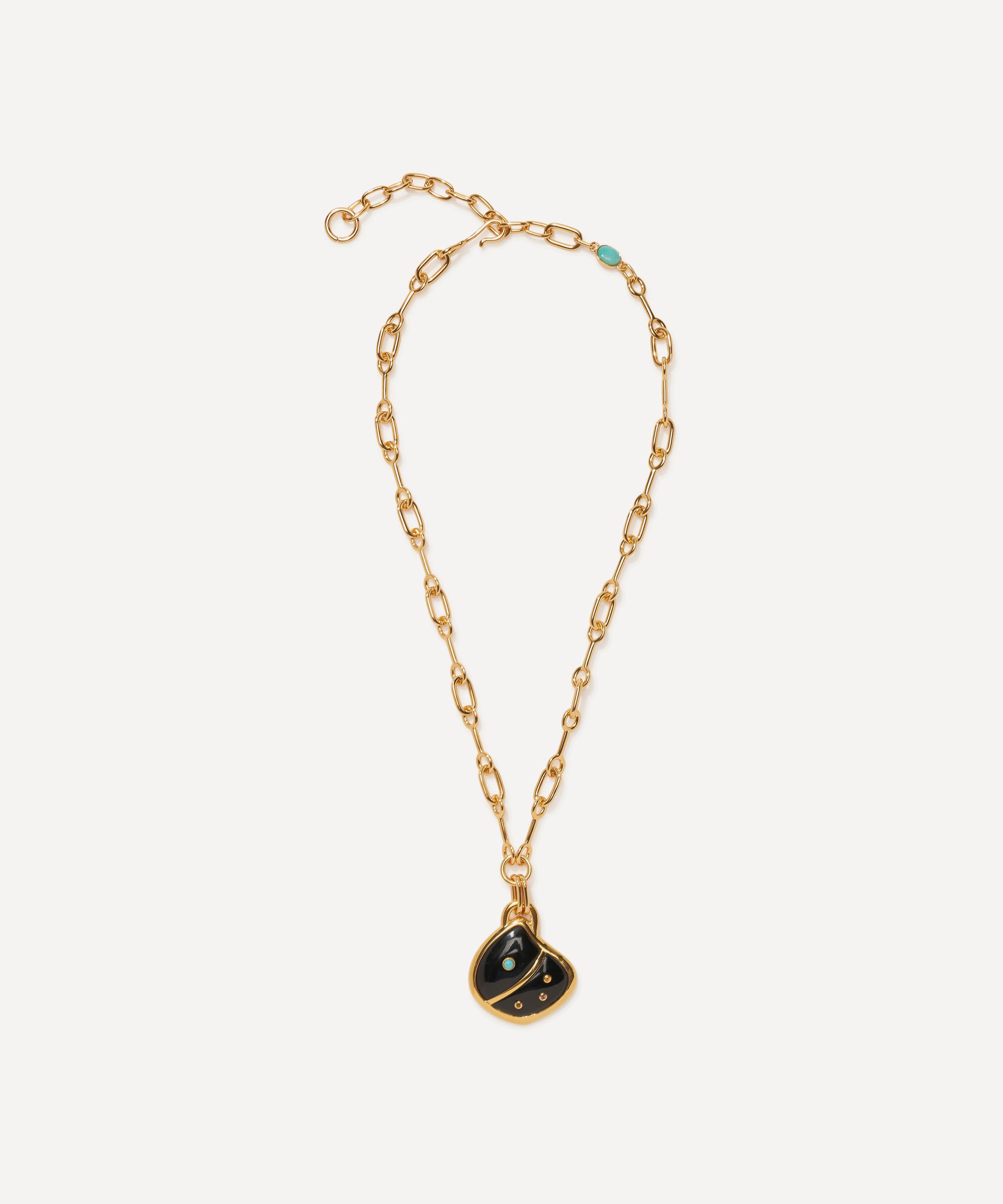 Shop Lizzie Fortunato Gold-plated Agate Shell Pendant Necklace