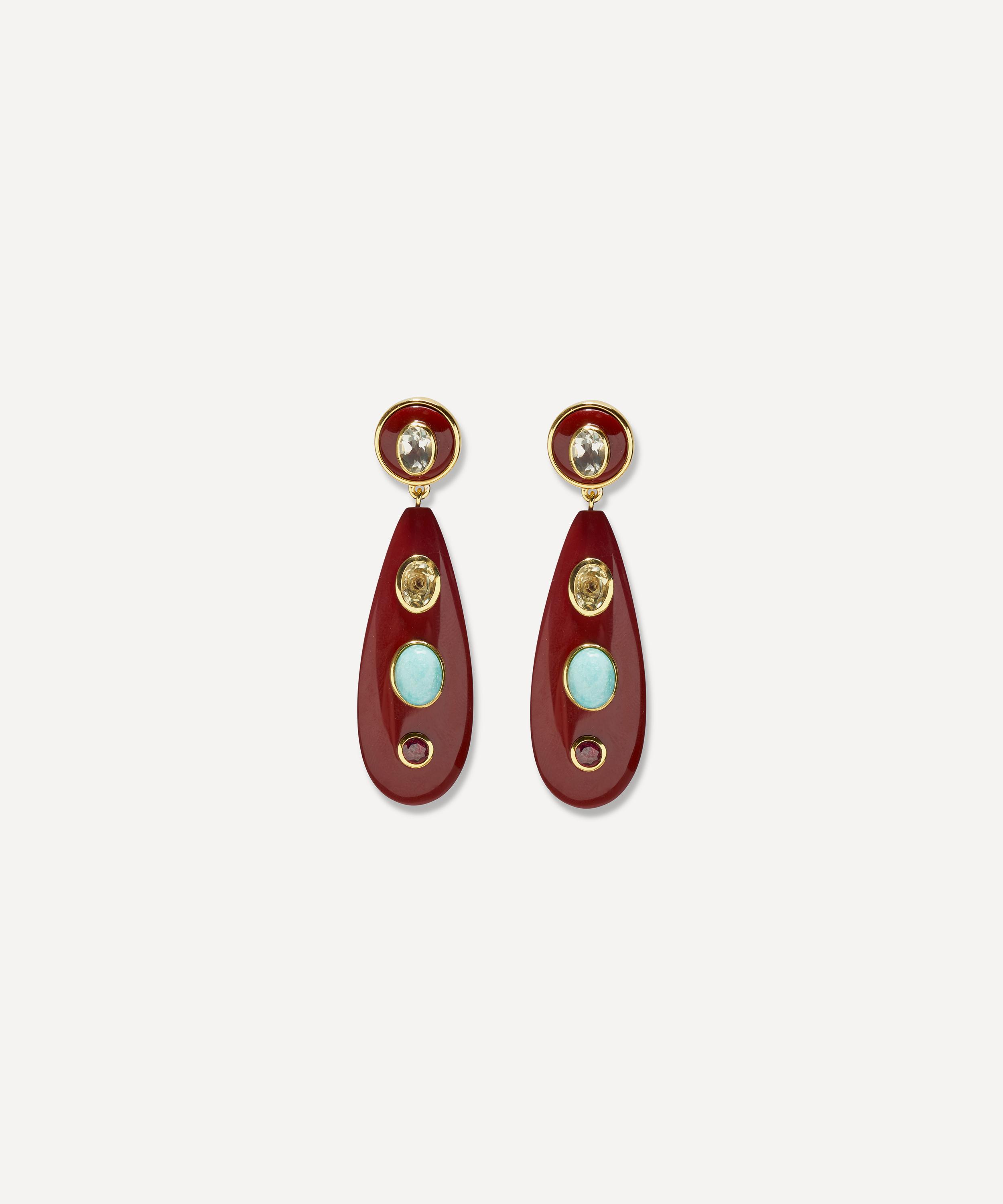 LIZZIE FORTUNATO LIZZIE FORTUNATO GOLD-PLATED TORRE DROP EARRINGS 