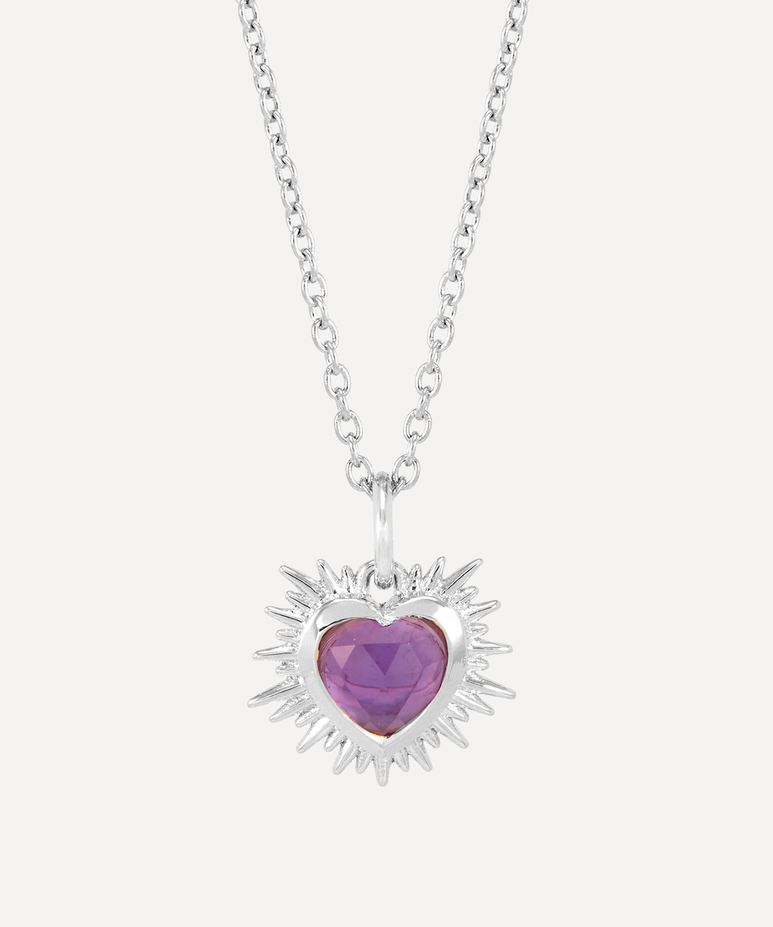 Rachel Jackson Sterling Silver Electric Love February Birthstone Necklace