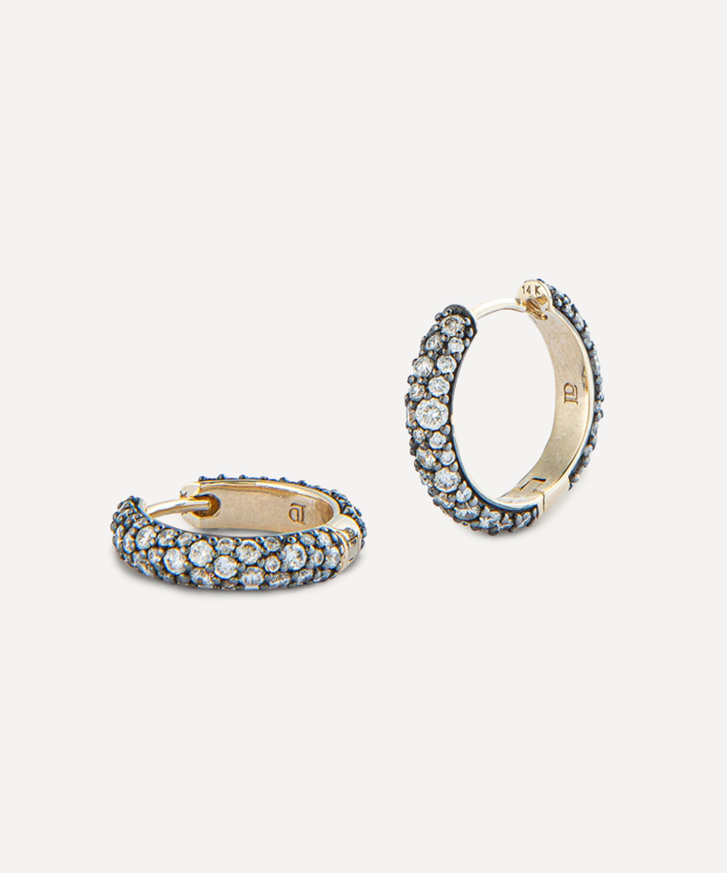 Lucy Delius Jewellery 14ct Gold Victorian Set Hinged Hoop Earrings
