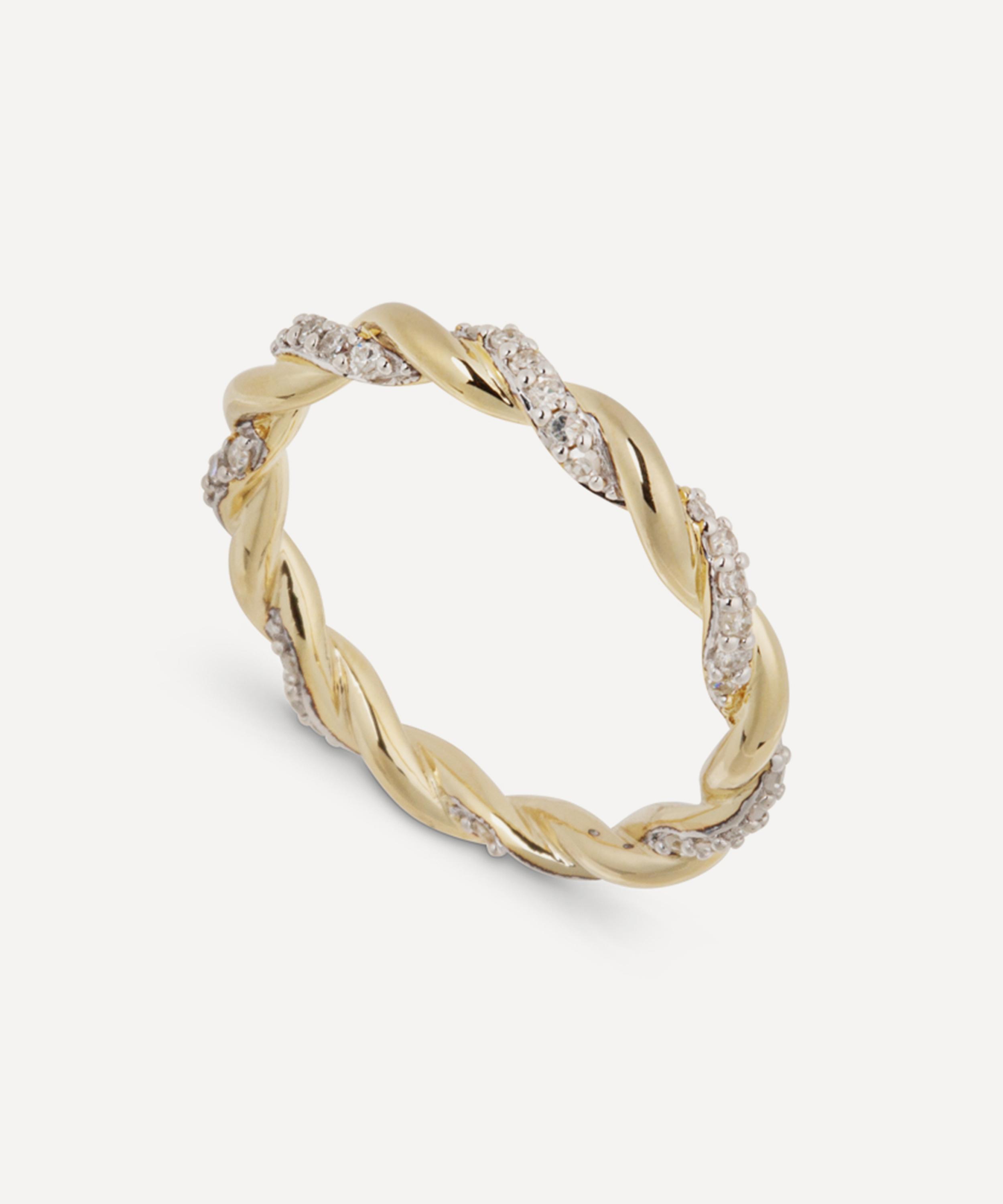 Lucy Delius 14ct Gold Diamond Rope Ring